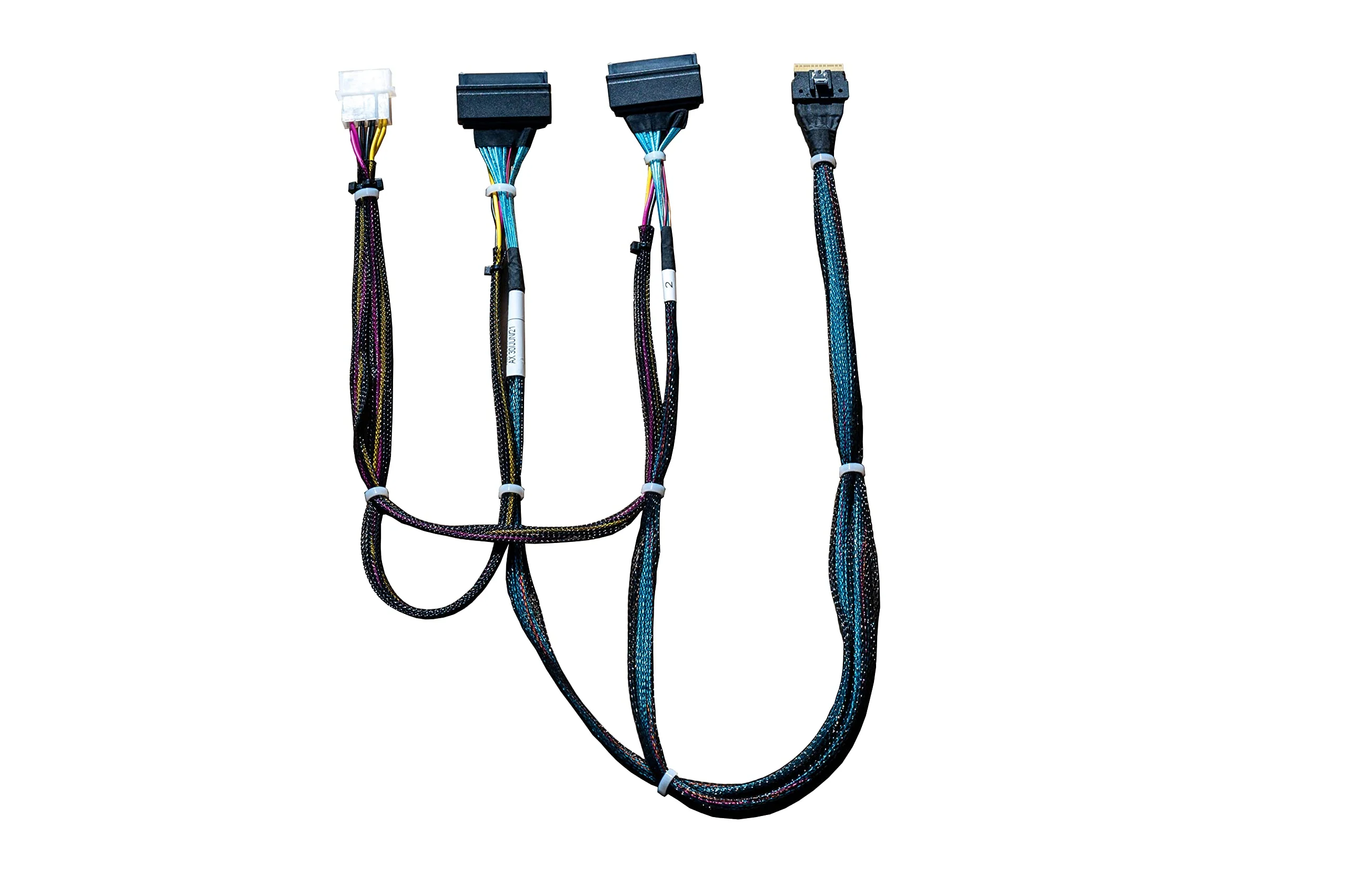 𝐃𝐢𝐋𝐢𝐧𝐤𝐞𝐫 𝐒𝐥𝐢𝐦𝐒𝐀𝐒 8X to 2*𝐔.𝟐 𝐍𝐕𝐌𝐞 Adapter,𝐒𝐅𝐅-𝟖𝟔𝟓𝟒 74pin to 2*𝐒𝐅𝐅-𝟖𝟔𝟑𝟗 68pin Cable with Power, 75CM(Broadcom MPN 05-60005-00,CBL-SAST-0953) - Image 2