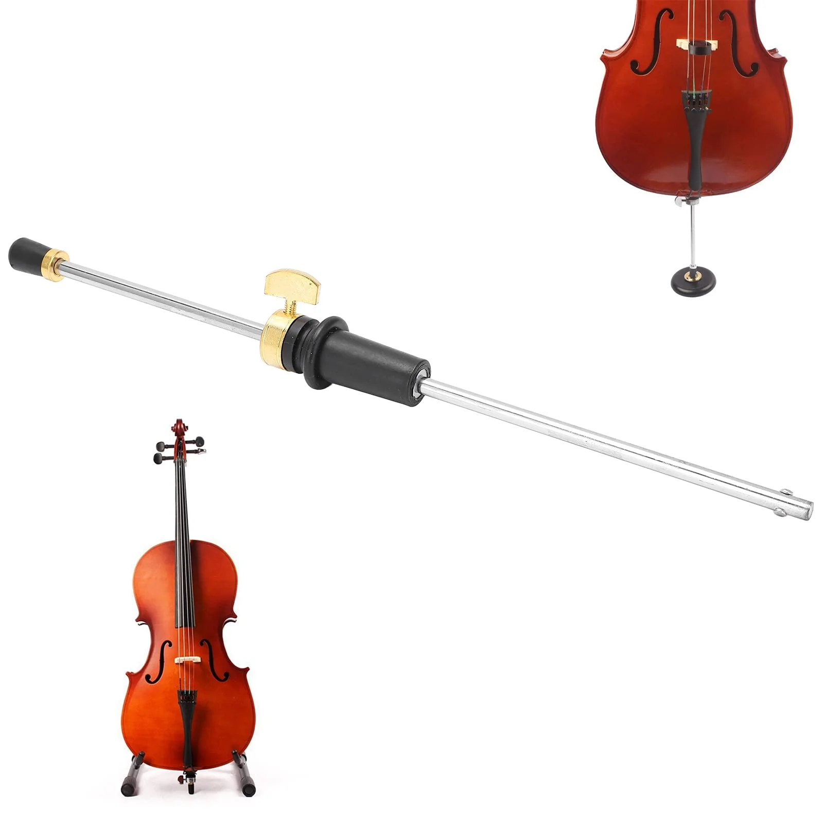 1/2 Cello Tailrod Cello Stands Cello Endpin Stainless Steel Tail Rod Support Musical Instrument Accessory Replacement Part 15.9in - Image 4