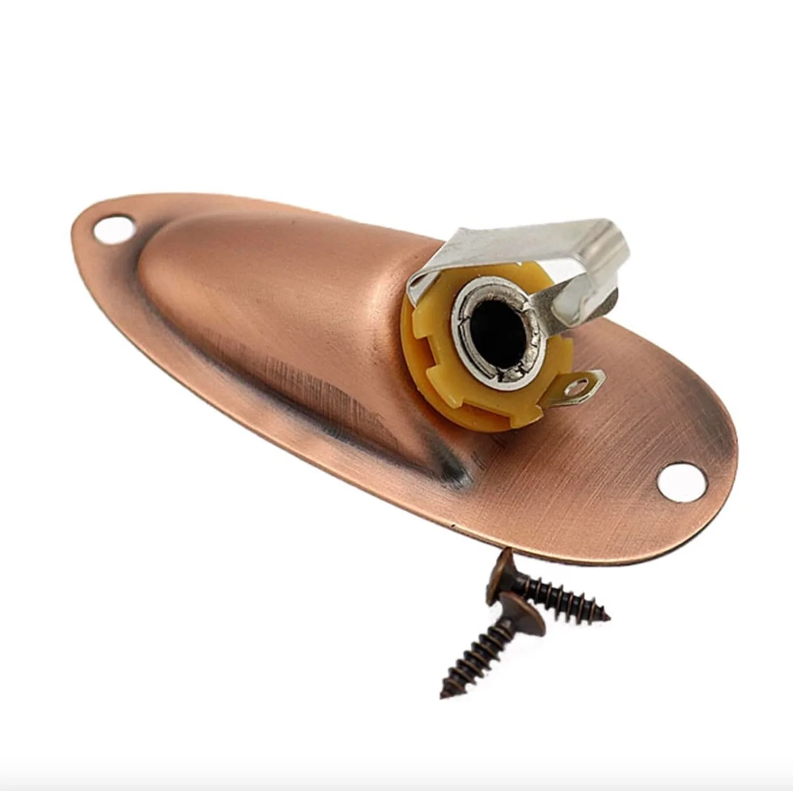 1/4 Guitar Jack Plate Socket Input Jack Socket Plate Output Loaded For Fender Stratocaster Strat (Red Bronze) Red Bronze - Image 2