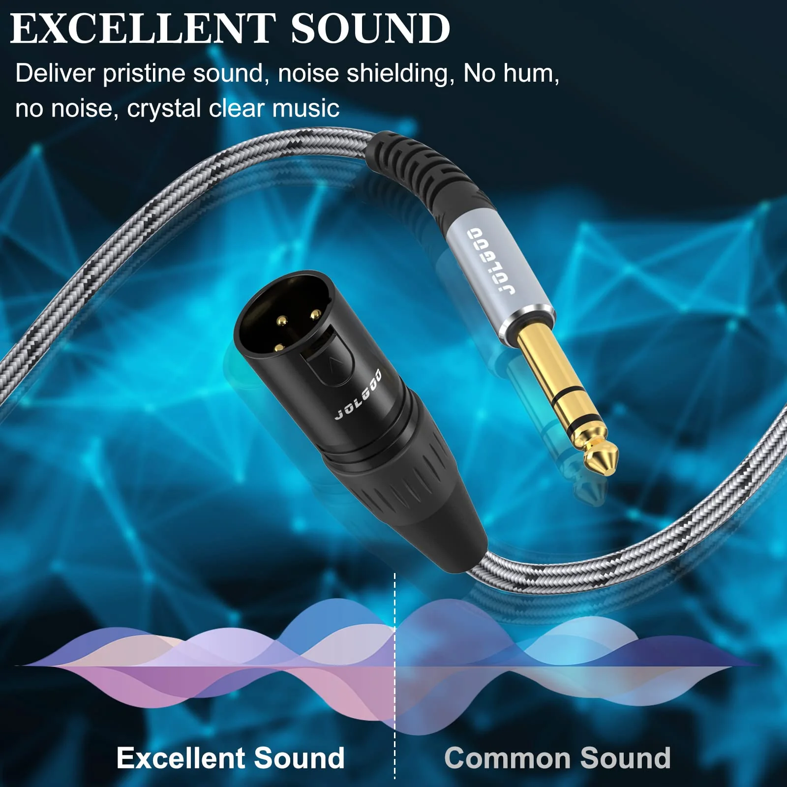 1/4 Inch TRS to XLR Male Cable, Balanced 6.35mm TRS Plug to 3-pin XLR Male, Quarter inch TRS Male to XLR Male Microphone Cable, 6.6 Feet 2 Pack 1/4 TRS Male to XLR Male 6.6 Feet - 2 Pack - Image 4