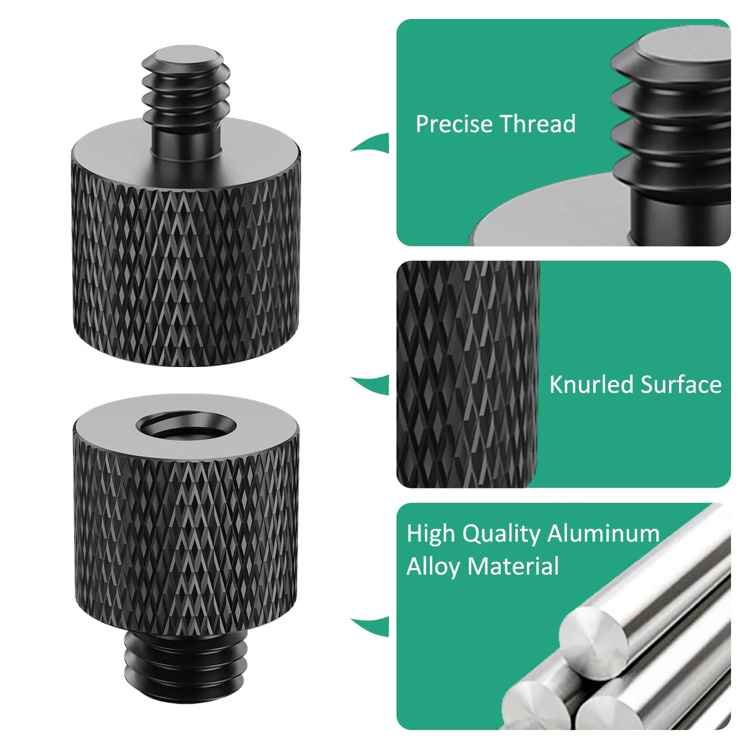 1/4 to 3/8 Tripod Screw Adapter 4 Pcs 1/4 Male to 3/8 Female and 3/8 Male to 1/4 Female Camera Screw Adapter for Camera Mount Tripod Stand Microphone Stand Mic Mount - Image 5