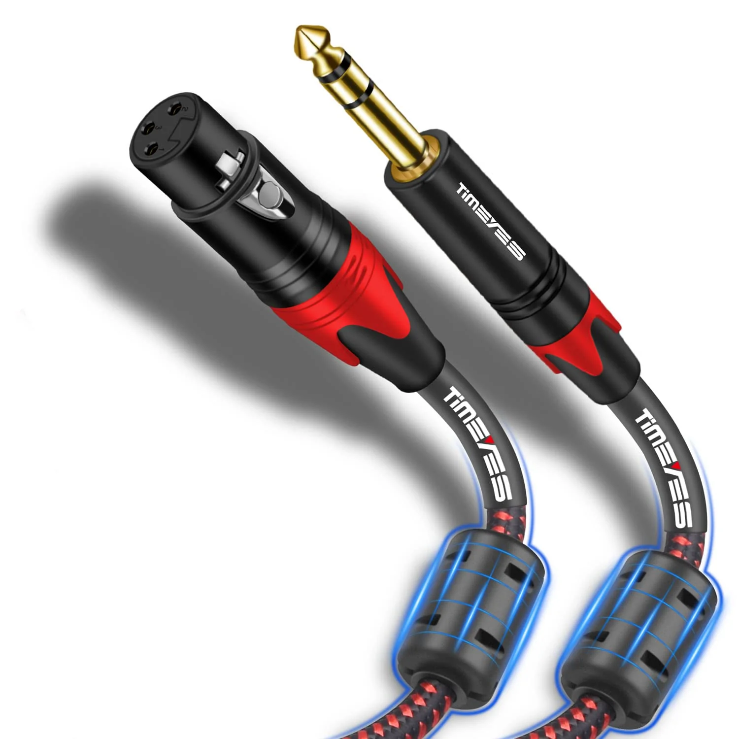 1/4'' TRS to XLR Female Cord 15M, 6.5mm to XLR 3-Pin Female Microphone Cable, XLR to 6.35mm TRS Jack Stereo Instrument Cord, Balanced Quarter Inch TRS to XLR Plug Mic Cable 6.5mm to XLR 50FT 15M/50FT