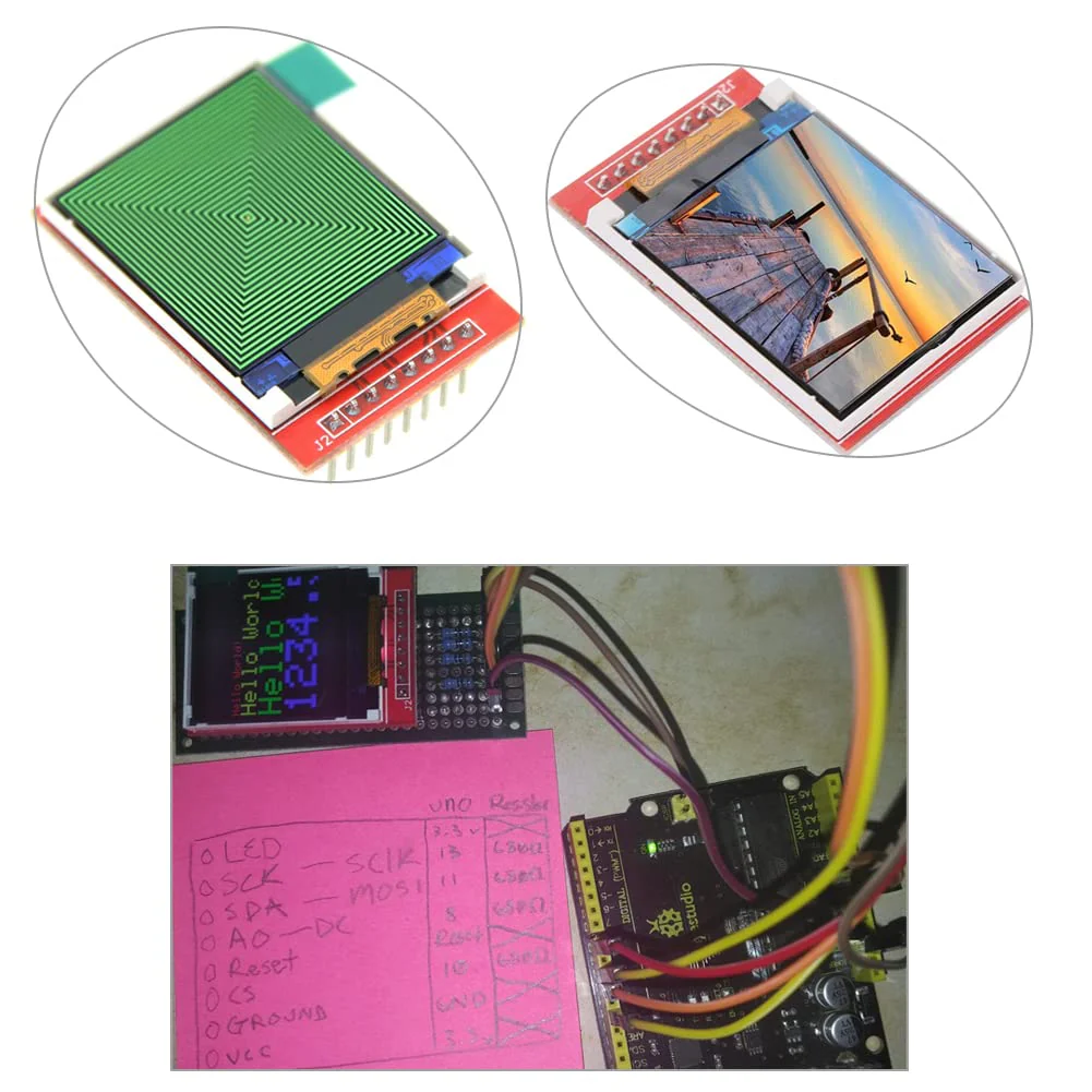 1.44" inch TFT LCD Display Screen Module 3.3V RGB 65K 128x128 4-Wire SPI ST - 7735S for Arduino 2560 ESP32 Development Board (Pack of 2) Pack of 2 - Image 6