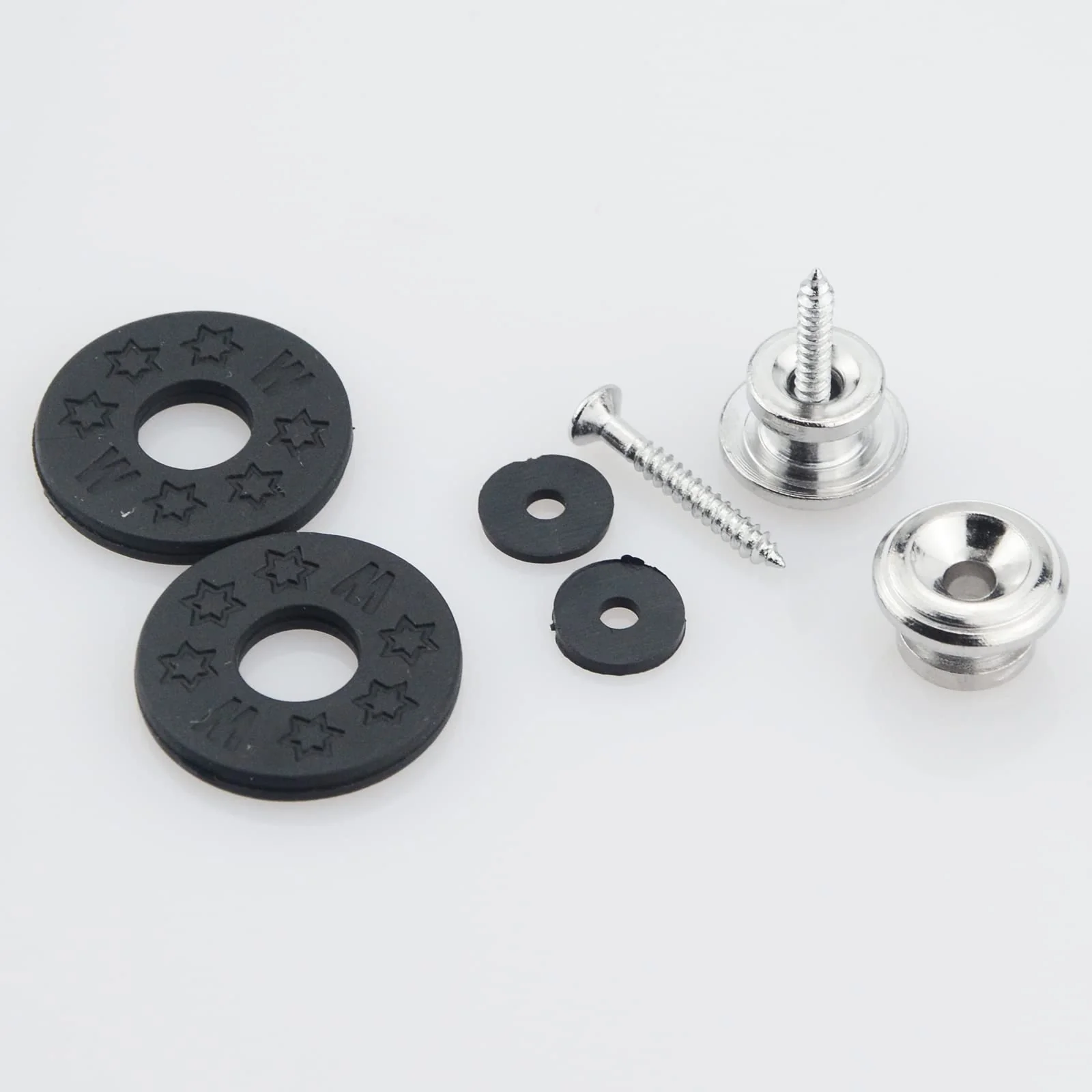 1/4"(6.35mm) Silver Guitar Input Jack Output Plate Jackplate Socket for LP Les Paul Style Electric Guitar,2 PCS Guitar Strap Buttons with Strap Blocks Square Style - Image 5