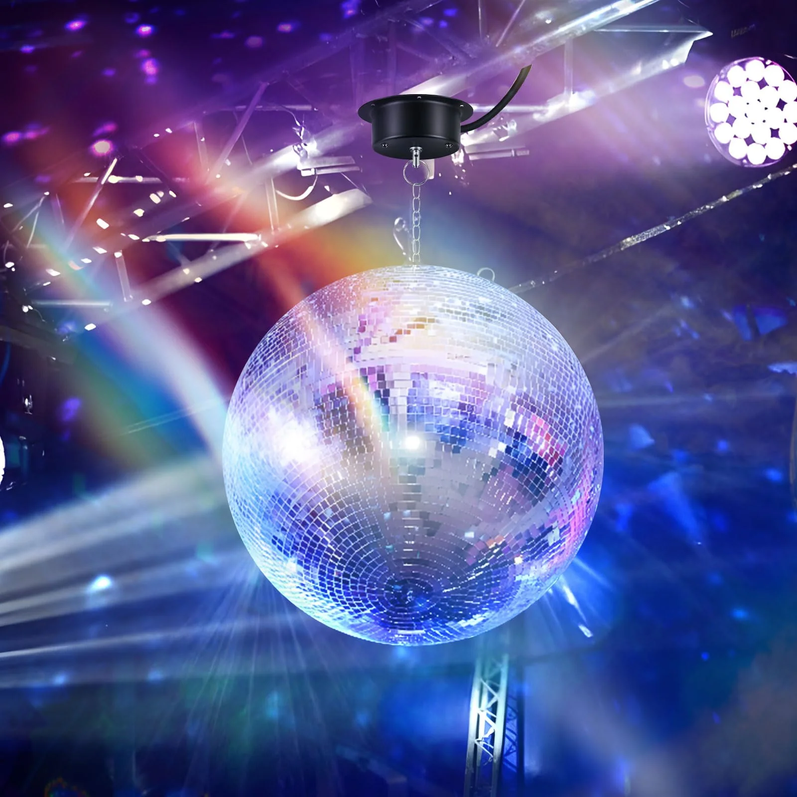1.5 RPM Speed Disco Ball Motor Heavy Duty Mirror Ball Electric Slow Motor Rotator Supports 4'' - 16'' Mirror Balls for Dj,Family party,Bands,Christm,Party 1.5 RPM Motor - Image 5