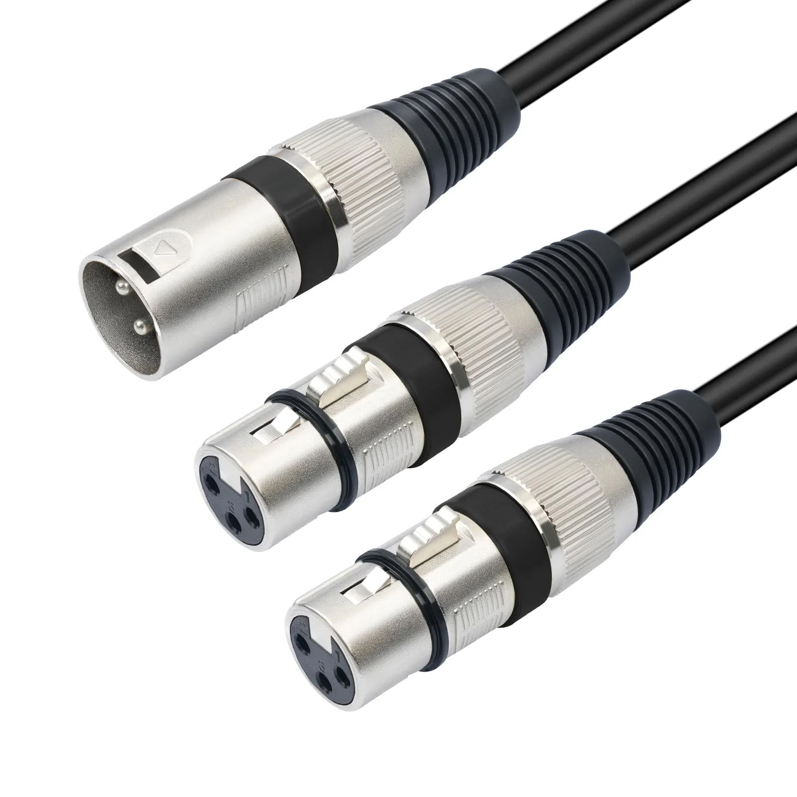 1.5Feet 3Pin XLR Male to 2 XLR Female Y Splitter 1 Male to 2 Female Audio Cable for Micphone Mixer Amplifier,5 Color(red,Green,Blue,Yellow,Black)-5 Pack 1 XLR M To 2 XLR F 1.5FT 5Pack - Image 5