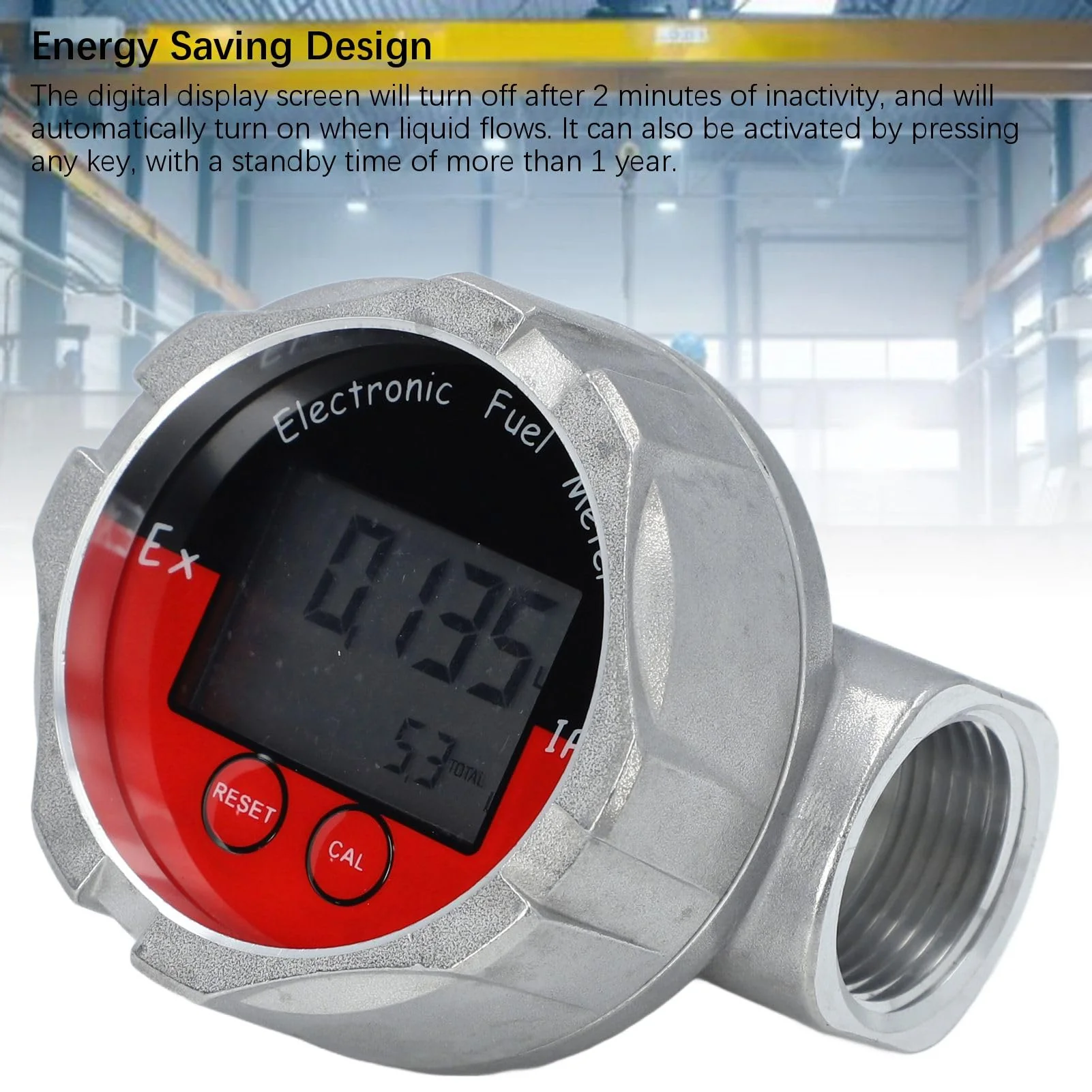 1 Inch Stainless Steel Flow Meter, Turbine Meter, Electronic Digital Flow Meter, Stainless Steel, Liquid Water, Petrol, Kerosene, Oil - Image 2