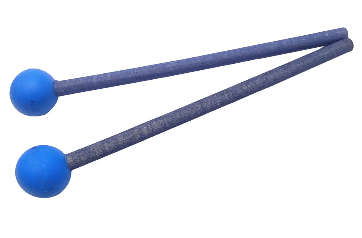 1 Pair 7.5 Inch Long Rubber Xylophone Mallets Tongue Drum Mallets Percussion Sticks Hammer with Wooden Handle Music Instrument Accessory (Blue) Blue - Image 2