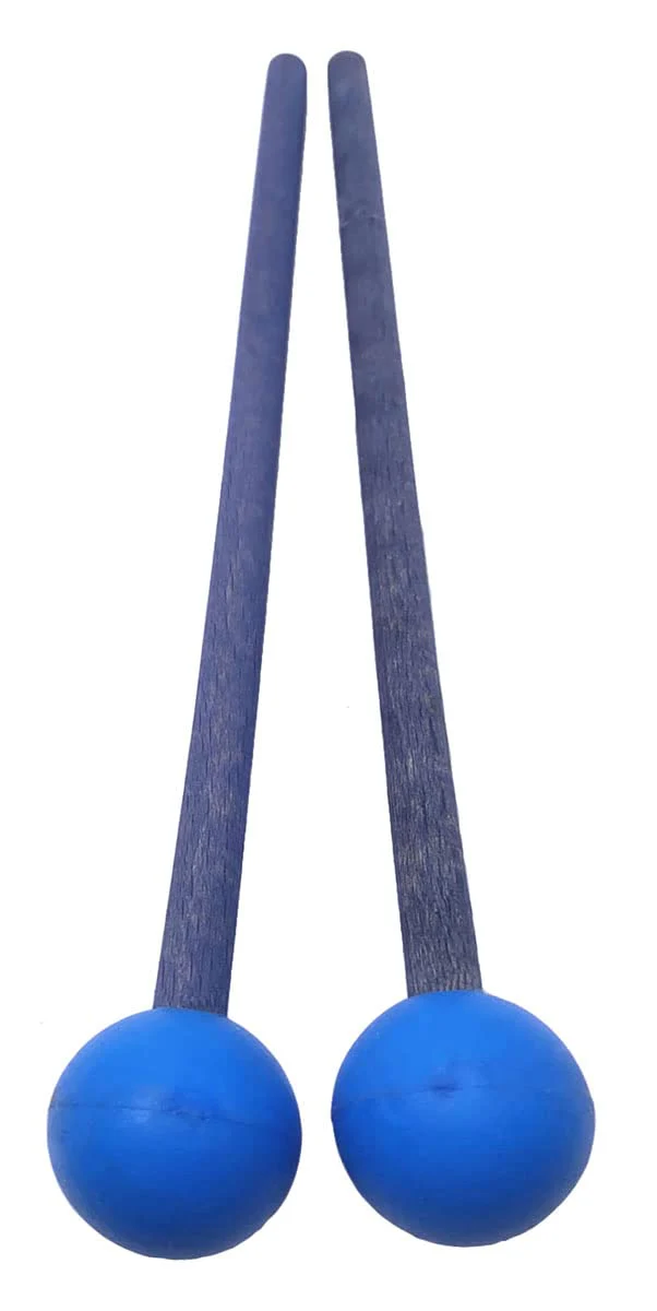 1 Pair 7.5 Inch Long Rubber Xylophone Mallets Tongue Drum Mallets Percussion Sticks Hammer with Wooden Handle Music Instrument Accessory (Blue) Blue - Image 3