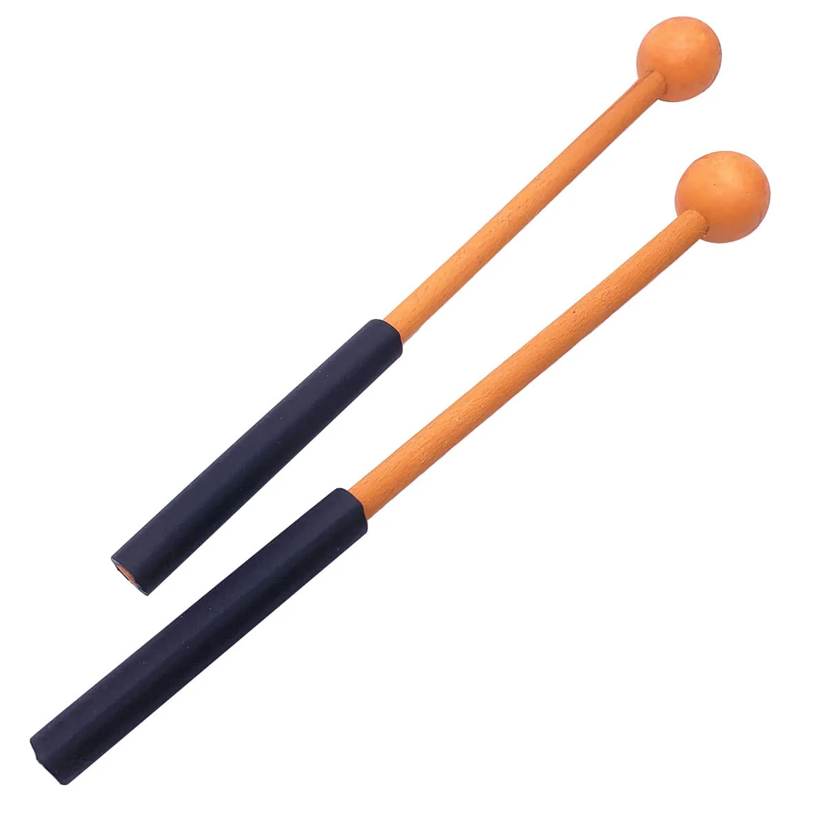 1 Pair 9 Inch Rubber Xylophone Sticks Tongue Drum Mallets Percussion Sticks Hammer for Glockenspiel, Xylophone, Chime, Woodblock, and Bells (Orange) Orange - Image 2