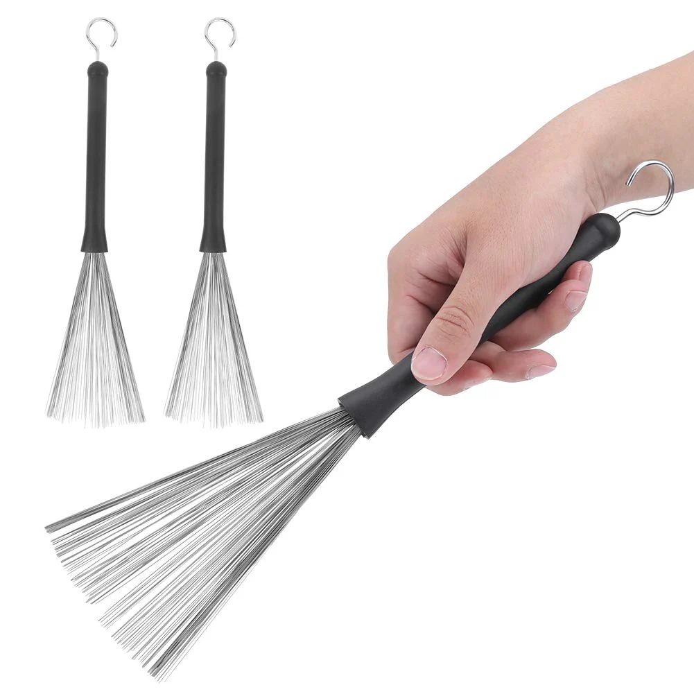 1 Pair Retractable Drum Wire Brushes Drum Stick Brushes for Jazz Folk Rock Band Playing Accessories - Image 5