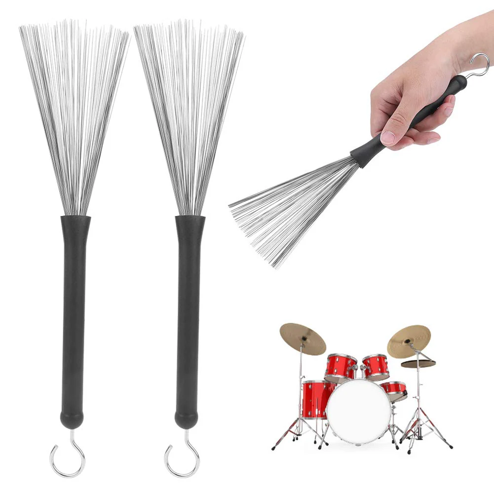 1 Pair Retractable Drum Wire Brushes Drum Stick Brushes for Jazz Folk Rock Band Playing Accessories - Image 7