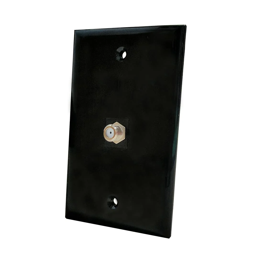 1 Port Coax Cable Wall Plate Black - Single Gang TV Coax F-Type Outlet Cover Plate for Coaxial Cable 1Coax-Black