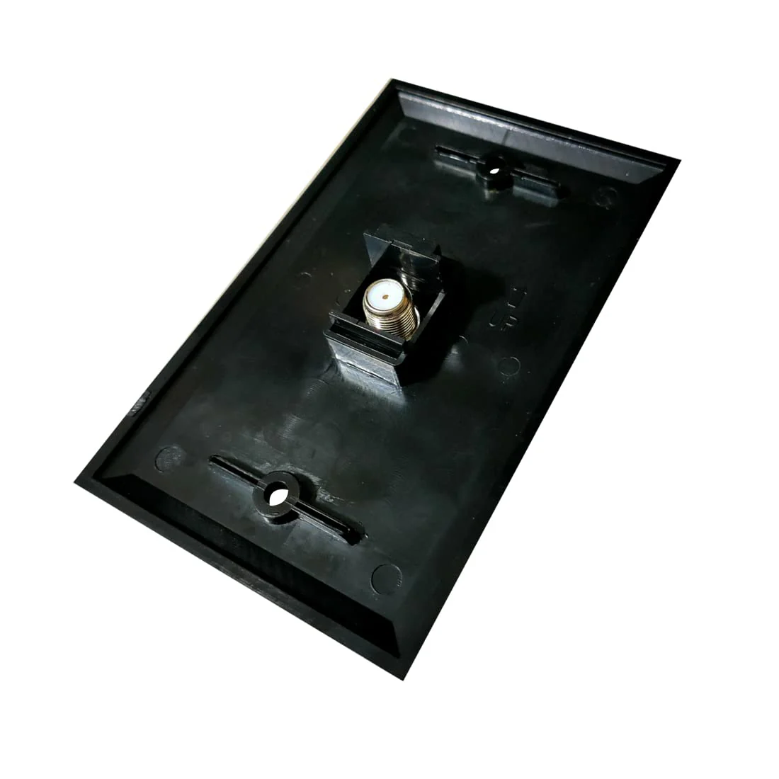 1 Port Coax Cable Wall Plate Black - Single Gang TV Coax F-Type Outlet Cover Plate for Coaxial Cable 1Coax-Black - Image 2
