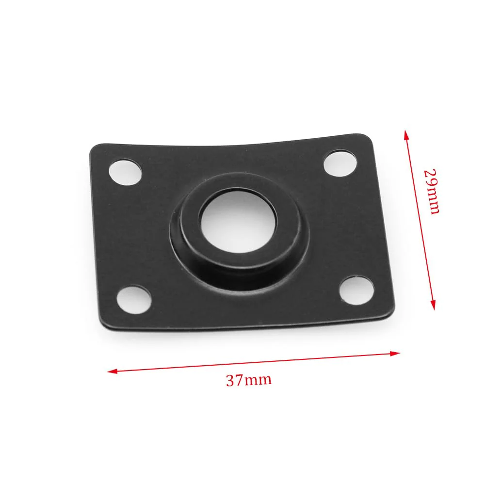 1 Set Instrument Audio Jack Rectangular Metal Socket Iron Plate Guitar Pickup Output Jack Plate with 4 Screws for Electric Guitar Electric Bass Bent Jack Plate Black - Image 2