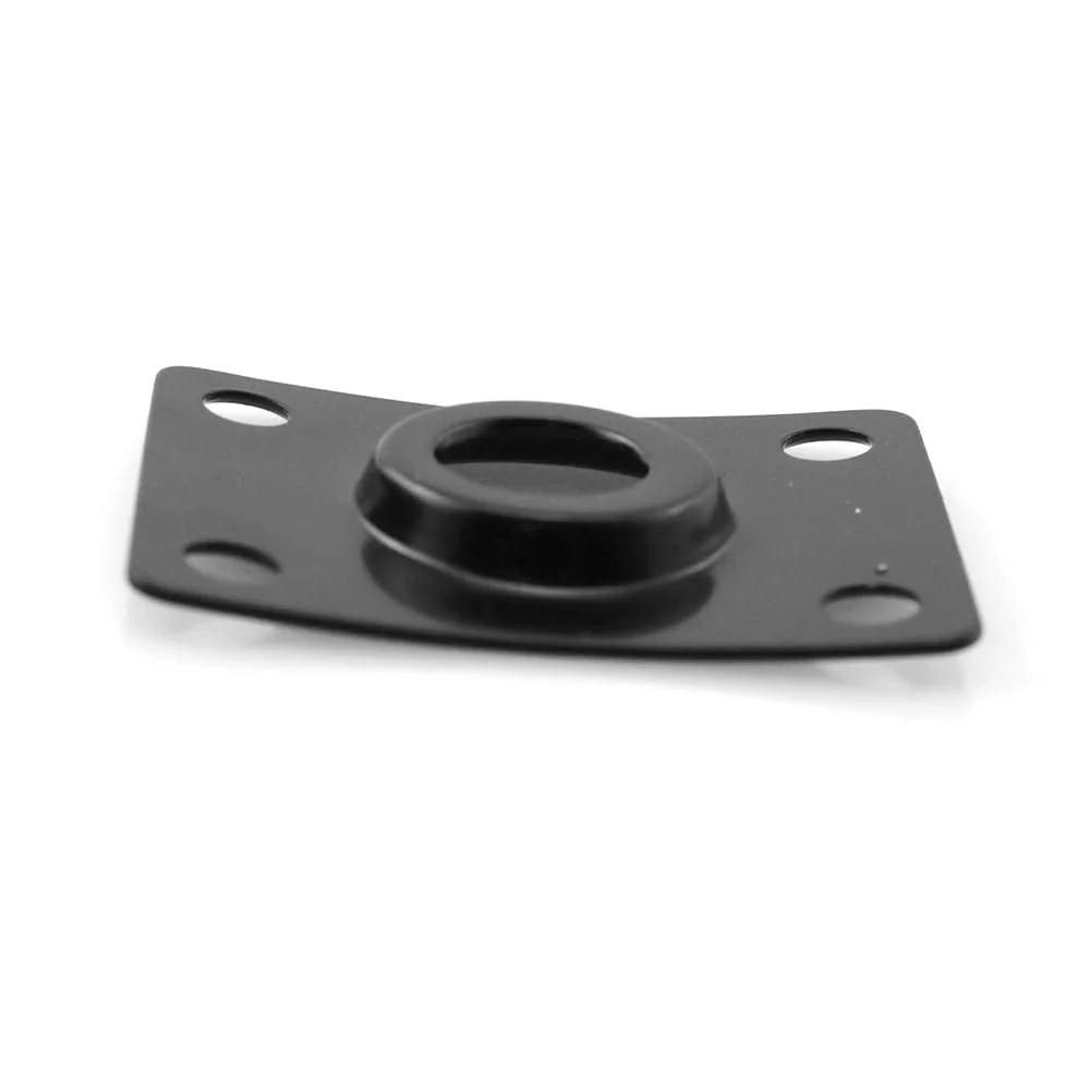 1 Set Instrument Audio Jack Rectangular Metal Socket Iron Plate Guitar Pickup Output Jack Plate with 4 Screws for Electric Guitar Electric Bass Bent Jack Plate Black - Image 3