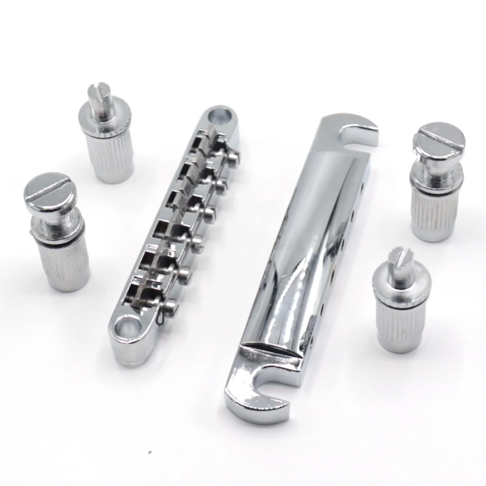 1 Set Silver Metal Tune-O-Matic Electric Guitar Bridge and Tailpiece for Enhanced String Stability, Replacement Electric Guitar Parts Ideal for SG Les Paul LP Guitars