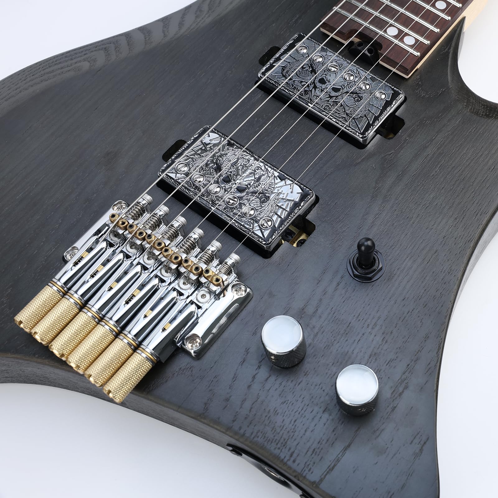 10.5mm Headless Electric Guitar Bridge Chrome Headless Bass Guitar Bridge Brass Saddles Zinc Alloy Plate Electric Guitar Bridge 6 String Headless Guitar Bridge Fixed - Image 2