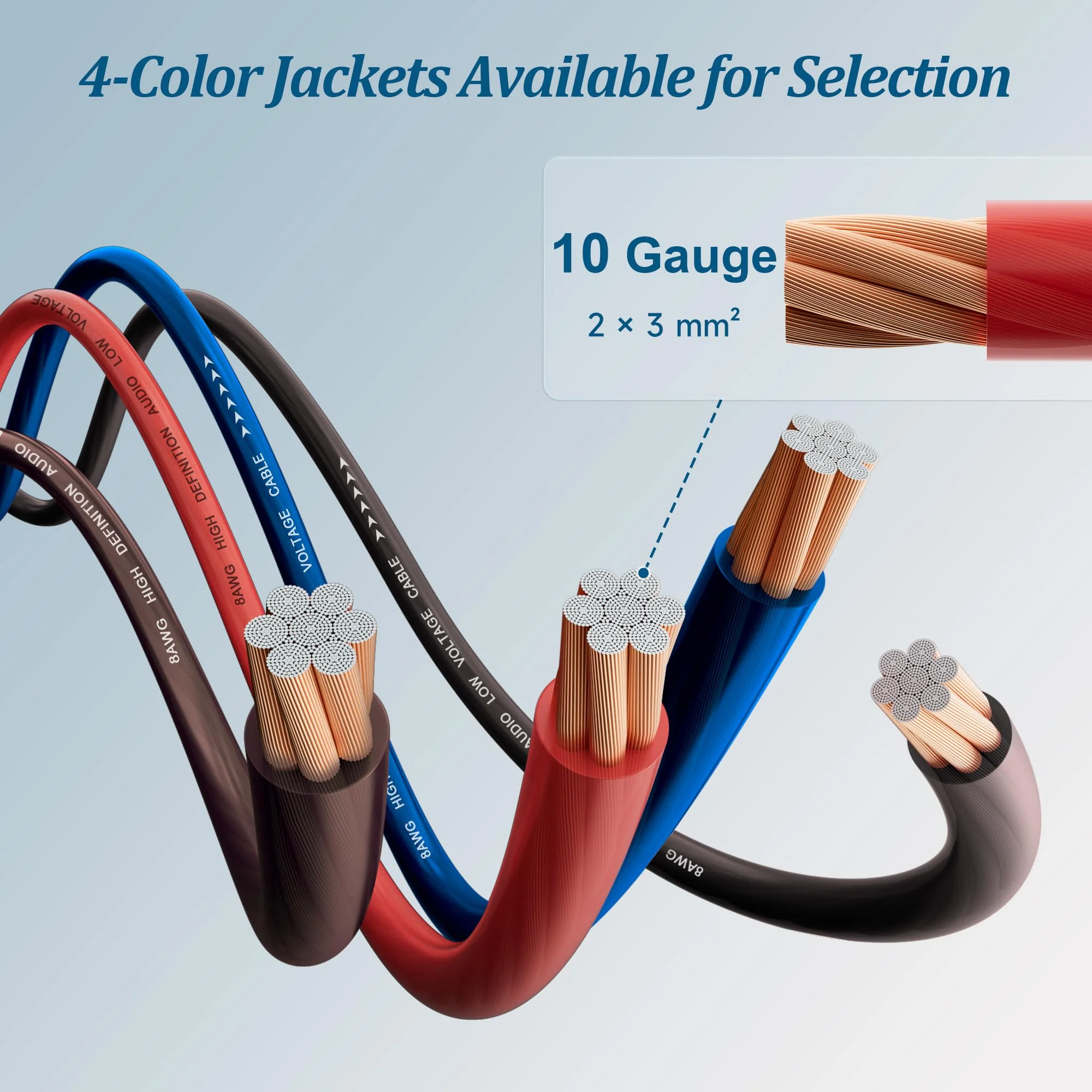 10 Gauge Wire (25FT Each, Black/Red), 2-Pack Translucent Power Ground Cable, CCA, Primary Automotive Wire, Battery Wire, Car Audio Amp Wire, Trailer Harness Cord, Lightning Wire, Electrical 10AWG Wire 25FT Black+Red - Image 2