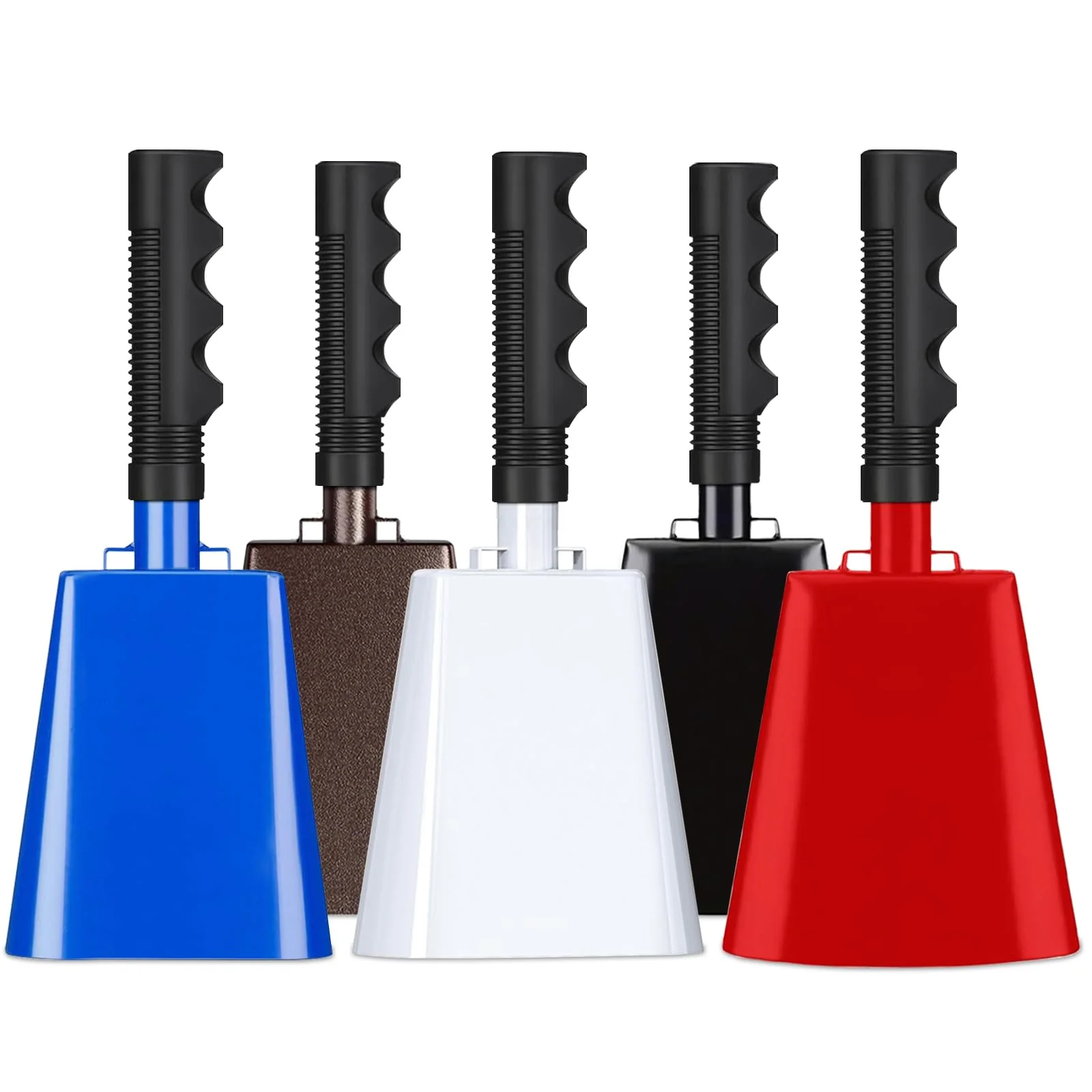 10 Inch Cowbell with Handle, Noise Maker Cow Bell, Steel Cheering Bell for Sports Events Graduations Party Chimes, Percussion Musical Instrument (White 2 PCS) White 2 PCS - Image 7
