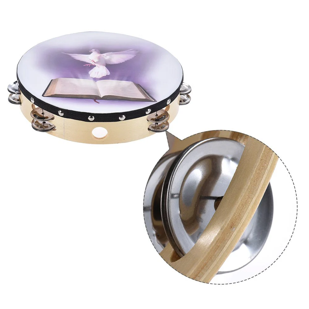 10 inch Tambourine 6 Pairs Double Metal Jingle for Church and Other Holy Occasio - Image 3