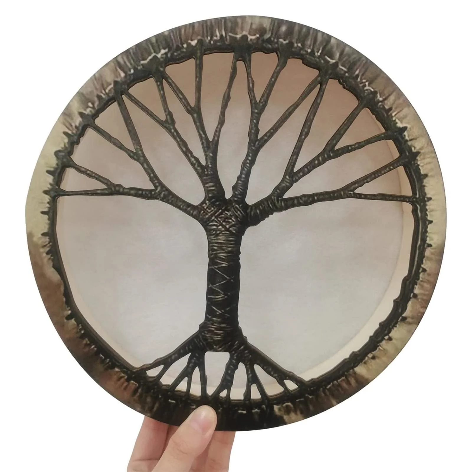 10 Inch Turtle Shaman Drum, Tree of Life Decoration Design Handma Drum With Drum Stick, Instrumental Shaman Alchemy Moon Drum, Sound Healer Shaman Drum For Spiritual Music, Reflection(Turtle) - Image 7