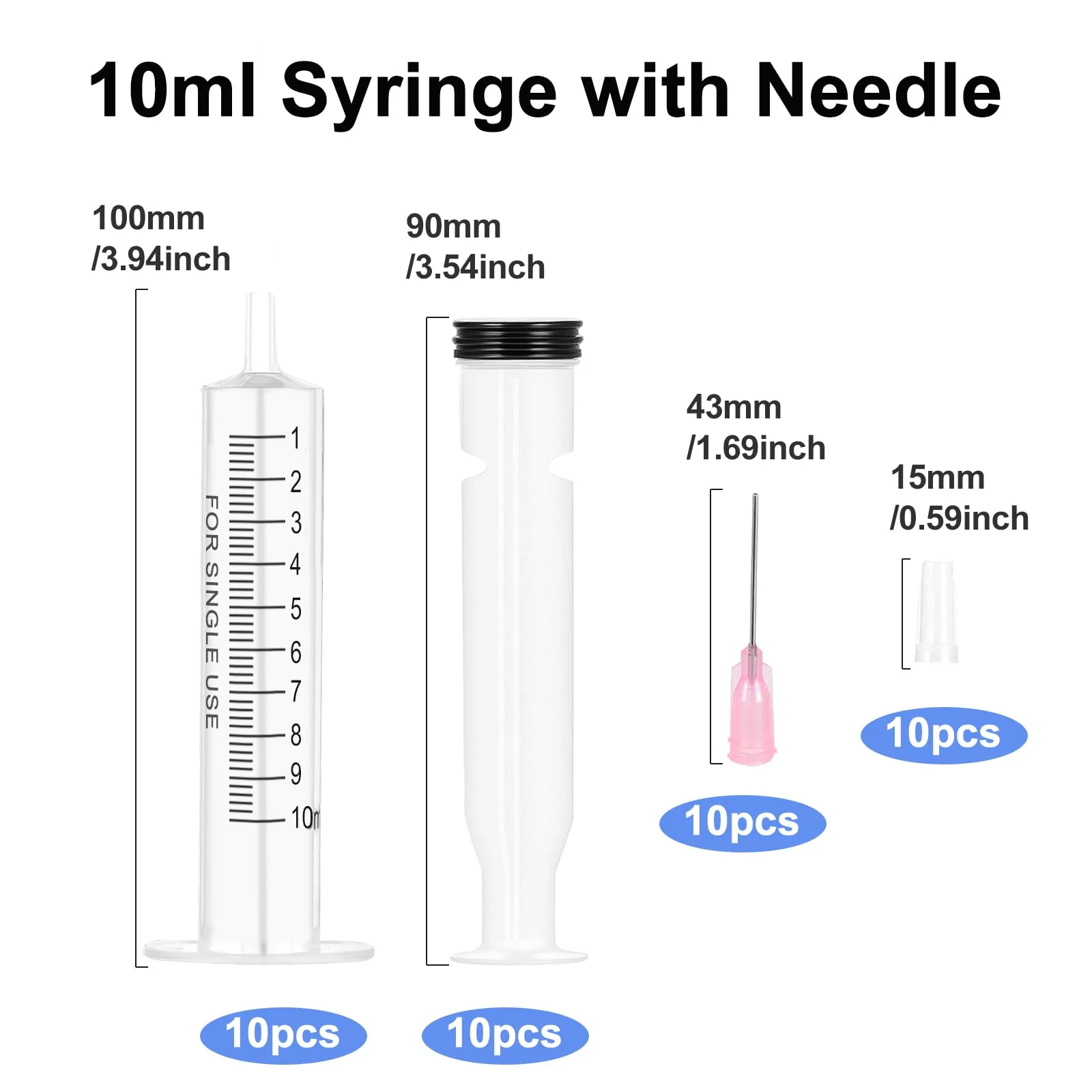 10 ml Plastic Syringe with Needle Pack of 10 Syringes Individually Packed Durable Colostrum Syringes Versatile Dosing Syringes Reusable Liquid Syringe Measuring Syringe for Garden - Image 2