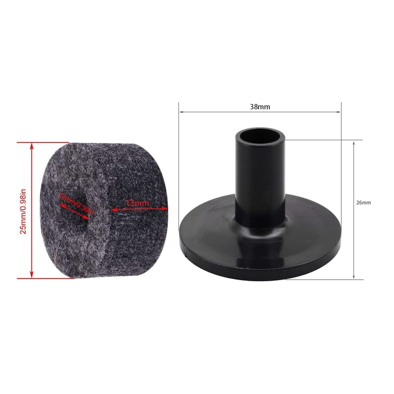 10 Pack Drum Cymbal Stand Felts with Felt Pad Washer Set Replacement Sleeves Round Soft Felt Pads Drum Kit Tool Accessories - Image 4