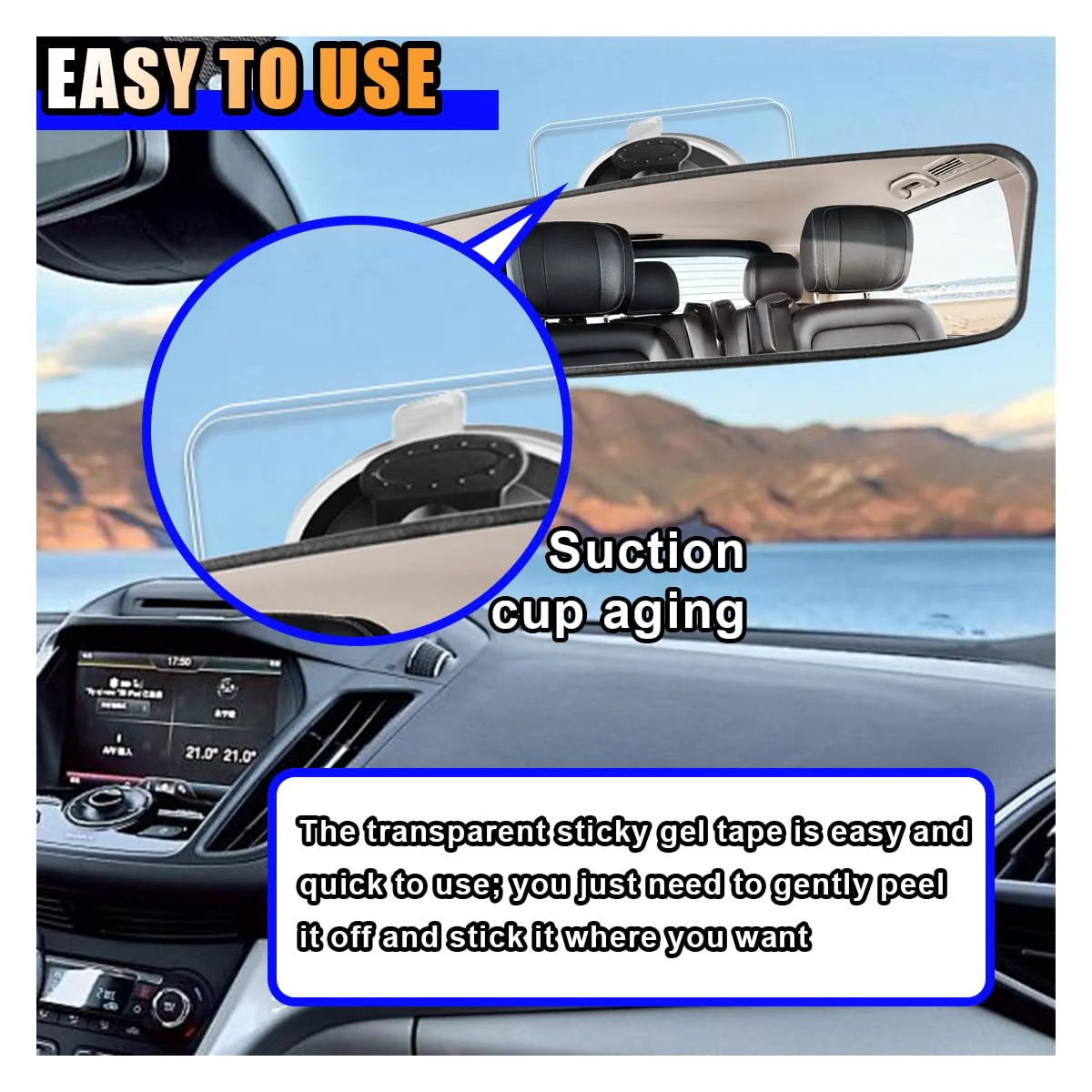 10 Pack Sticky Gel Pads, Traceless Clear Double Sided Gripping Pads, Washable Reusable Super Adhesive Pad, Anti Slip Pad Holder Mat for Car Dashboard Cell Phone Home Office Walls - Image 5
