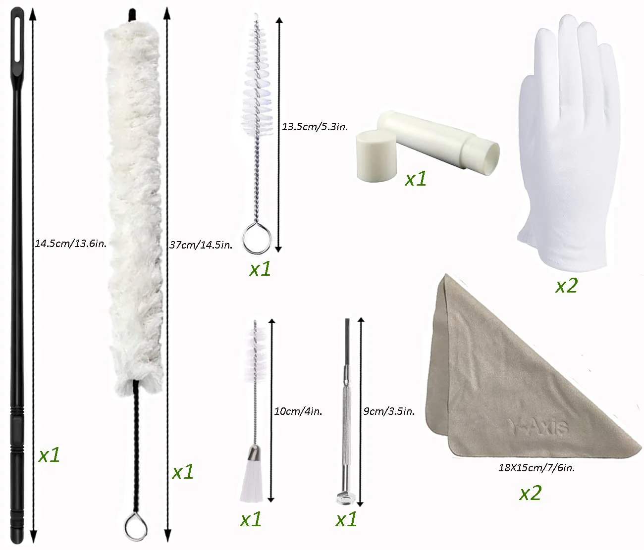 10 Pcs Flute Cotton Cleaning Brush Kit - Image 2