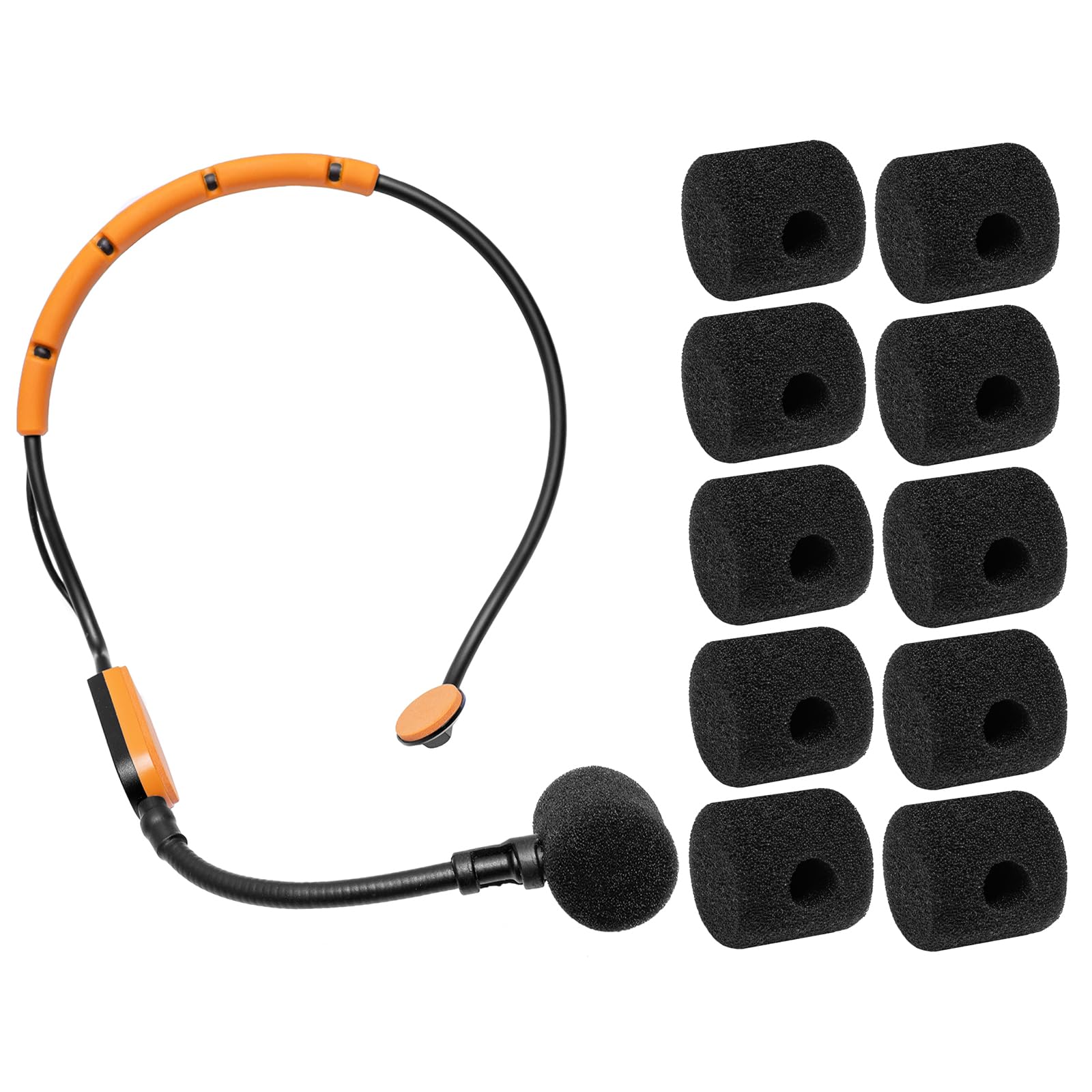 10 Pcs Mic Covers Pop Filter Compatible with Shure SM31FH SM31 Fitness Headset, PGA31, P31 Headset Microphone Bulk Value Bundle Windscreen (All Black) All Black