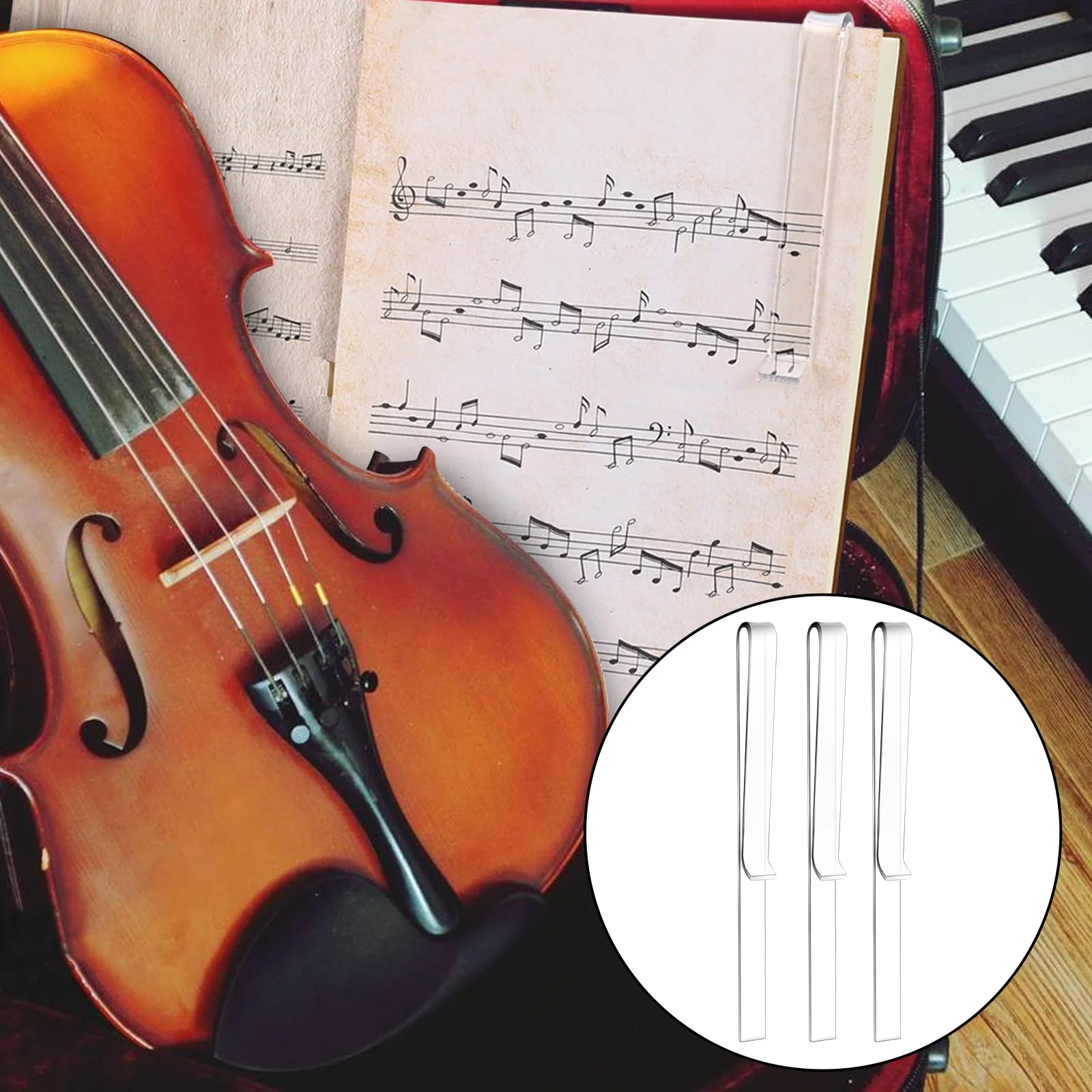 10 Pcs Music Stand Clips, Clear Acrylic Music Book Stand Page Holder Clip Piano Book Holder Clips for Wind for Musician Composer Pianist Outdoor Gig Rehearsal Easy Reading - Image 4