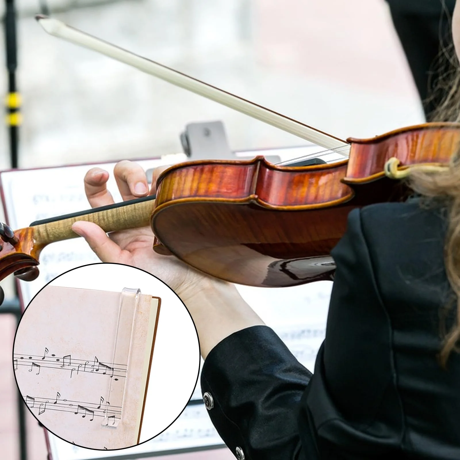 10 Pcs Music Stand Clips, Clear Acrylic Music Book Stand Page Holder Clip Piano Book Holder Clips for Wind for Musician Composer Pianist Outdoor Gig Rehearsal Easy Reading - Image 5