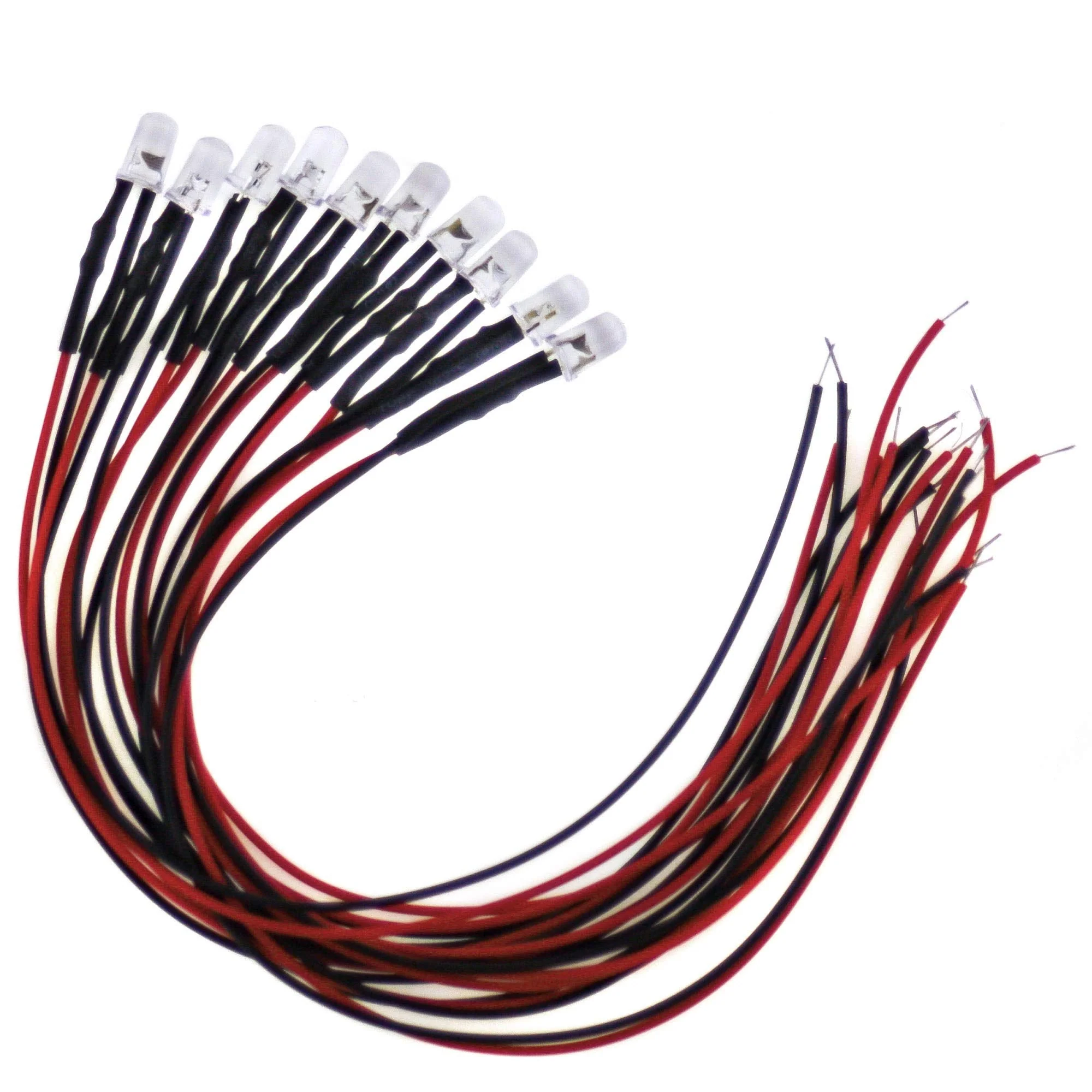 10 x 5 mm LED, 5 V, blue, with 20 cm connection cable and integrated series resistor - Image 3