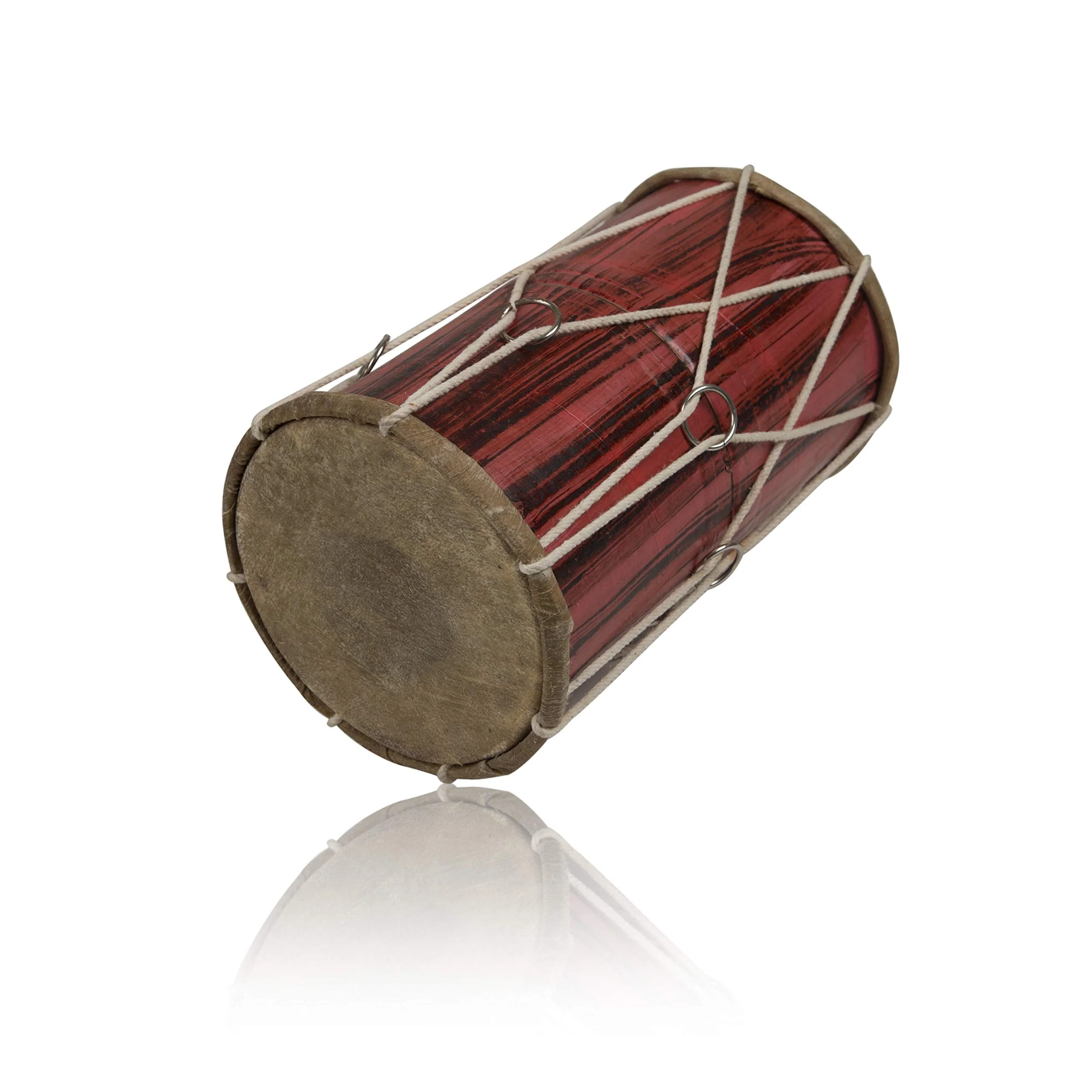 10 x 6 Inch Handmade Wooden & Leather Classical Indian Folk Tabla Drum Set Hand Percussion Drums World Musical Instruments Punjabi Dhol Dholak Dholki Fun Birthday Housewarming Gifts - Image 3