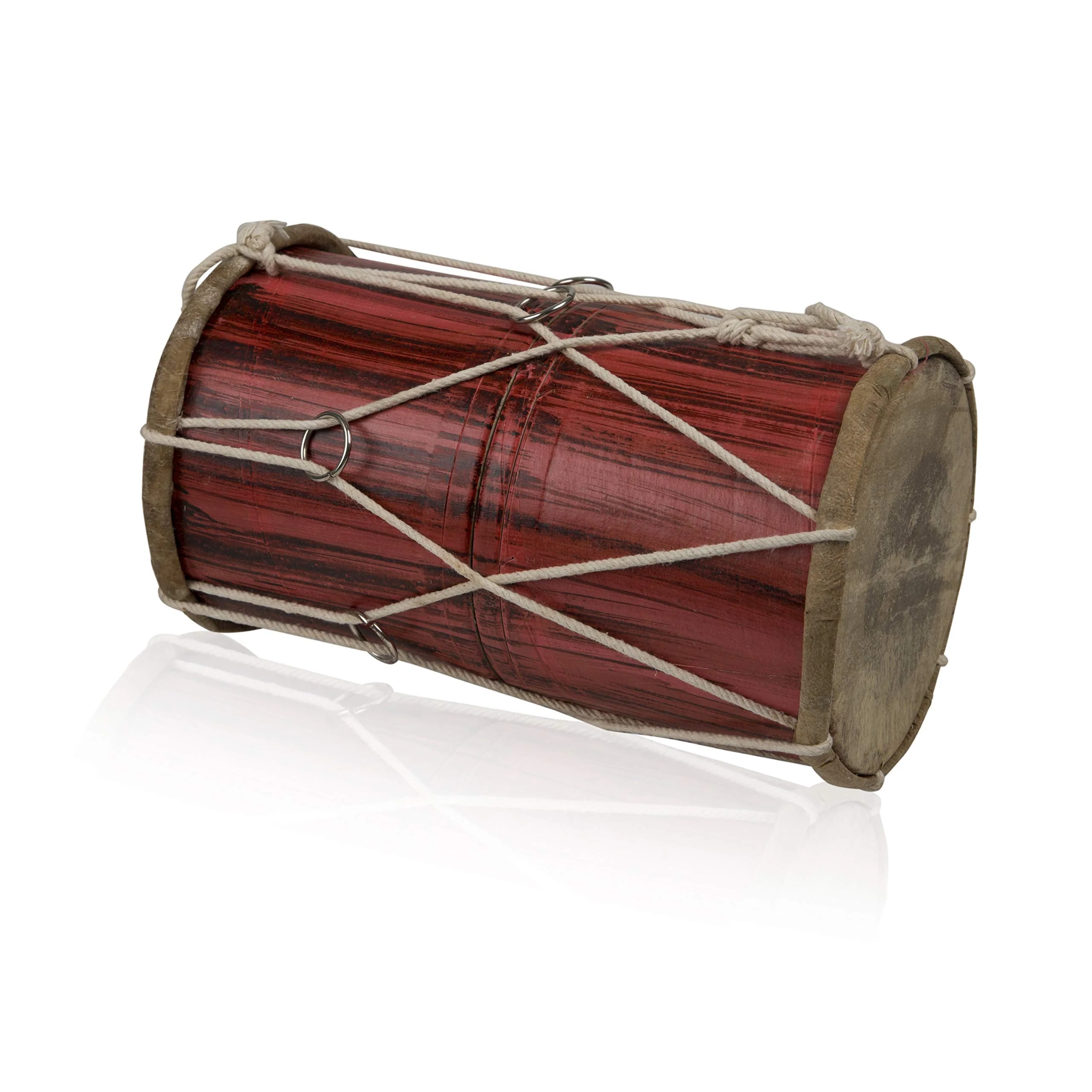 10 x 6 Inch Handmade Wooden & Leather Classical Indian Folk Tabla Drum Set Hand Percussion Drums World Musical Instruments Punjabi Dhol Dholak Dholki Fun Birthday Housewarming Gifts - Image 4