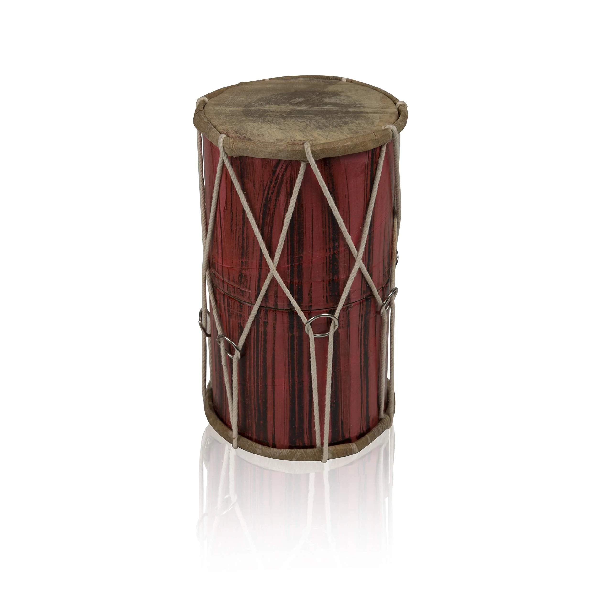 10 x 6 Inch Handmade Wooden & Leather Classical Indian Folk Tabla Drum Set Hand Percussion Drums World Musical Instruments Punjabi Dhol Dholak Dholki Fun Birthday Housewarming Gifts - Image 5