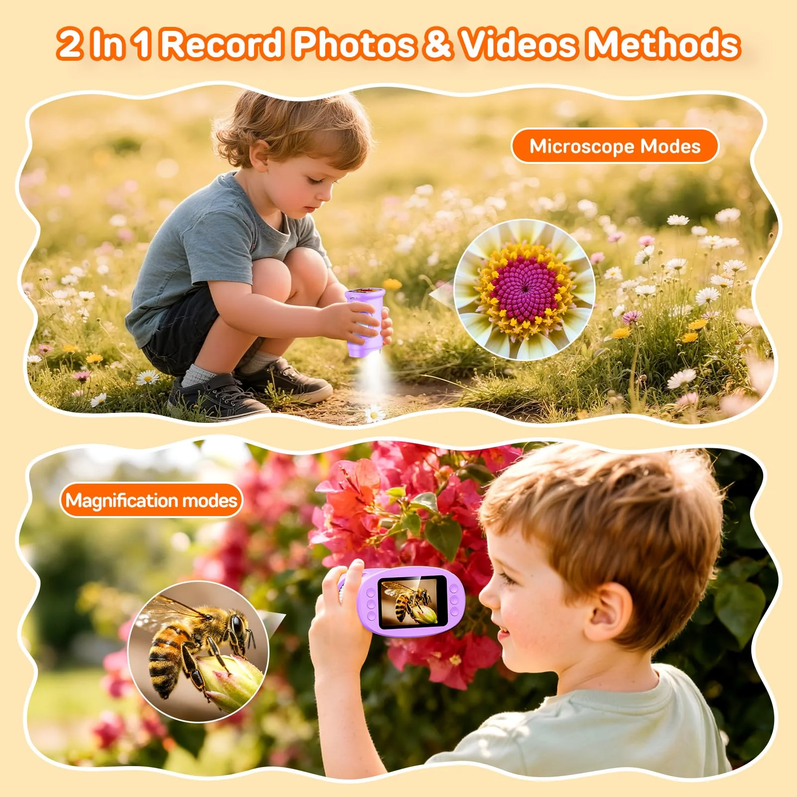 1000X Handheld Digital Microscope for Kids with 2.0" IPS Screen, Easter Gifts Portable STEM Science Lab Toy, Rechargeable Pocket Microscope Educational Gift for Boys & Girls Age 4-6 8-12, Purple Purple - Image 6