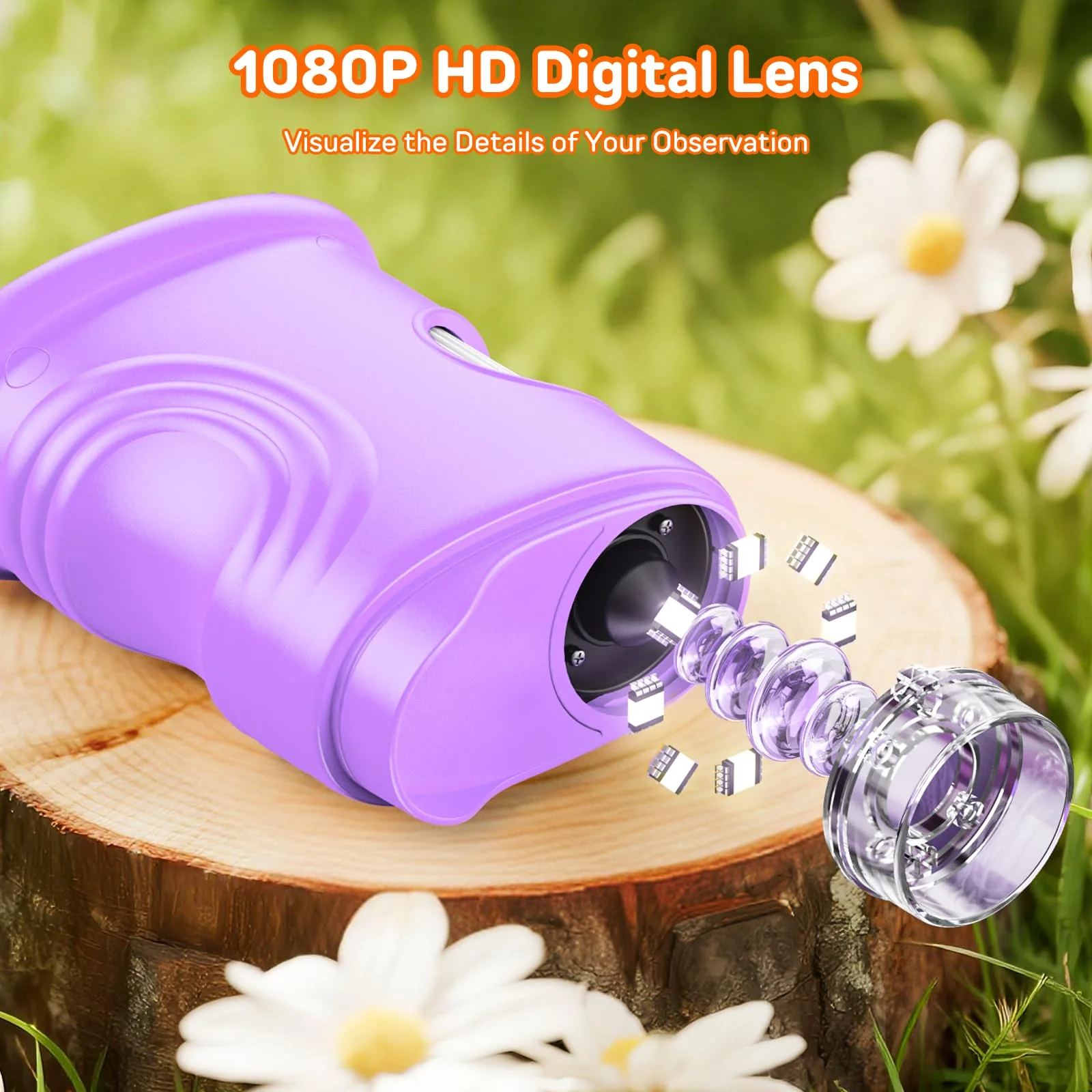 1000X Handheld Digital Microscope for Kids with 2.0" IPS Screen, Easter Gifts Portable STEM Science Lab Toy, Rechargeable Pocket Microscope Educational Gift for Boys & Girls Age 4-6 8-12, Purple Purple - Image 8