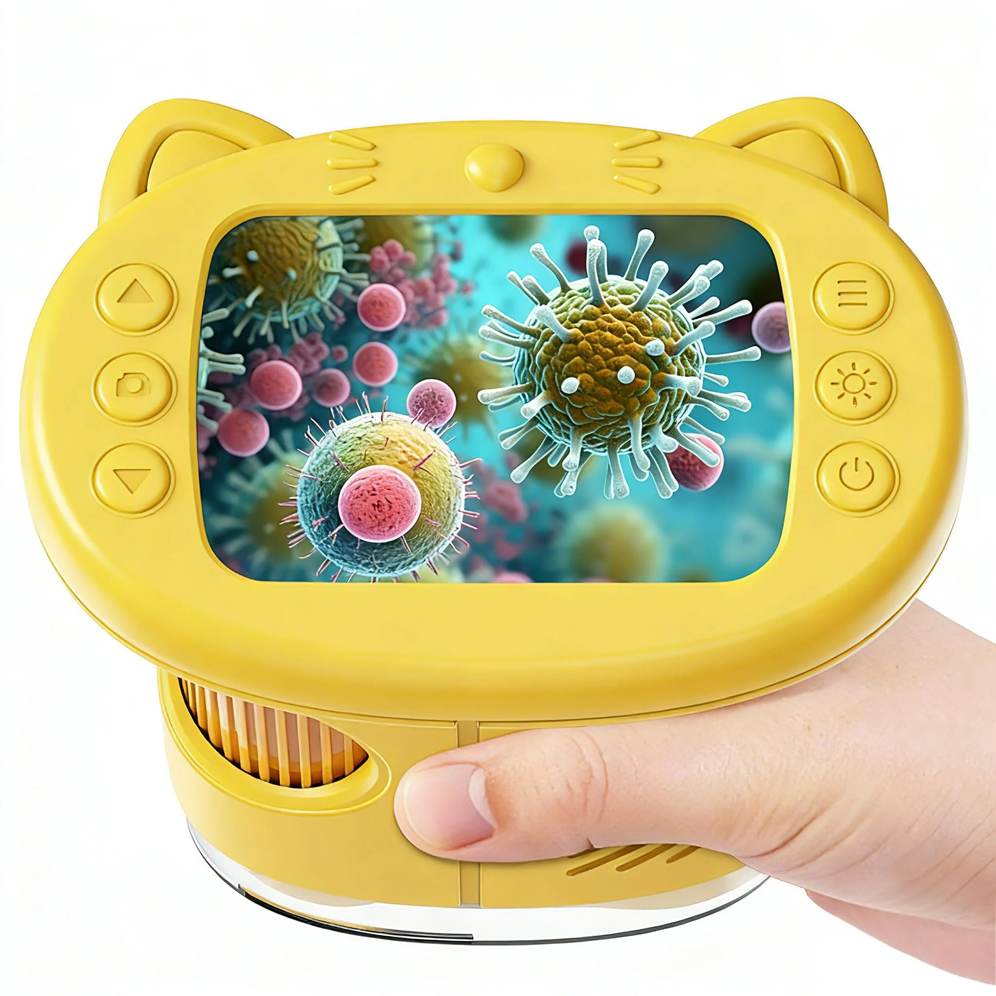 1000X Handheld Digital Microscope for Kids : Wonderquest Microscope with 2.0" IPS Screen, STEM Toys for Ages 3-6 8-13 Girls Boys Child, Portable Edu Gift Age 4-6 8-12 Children Students Yellow