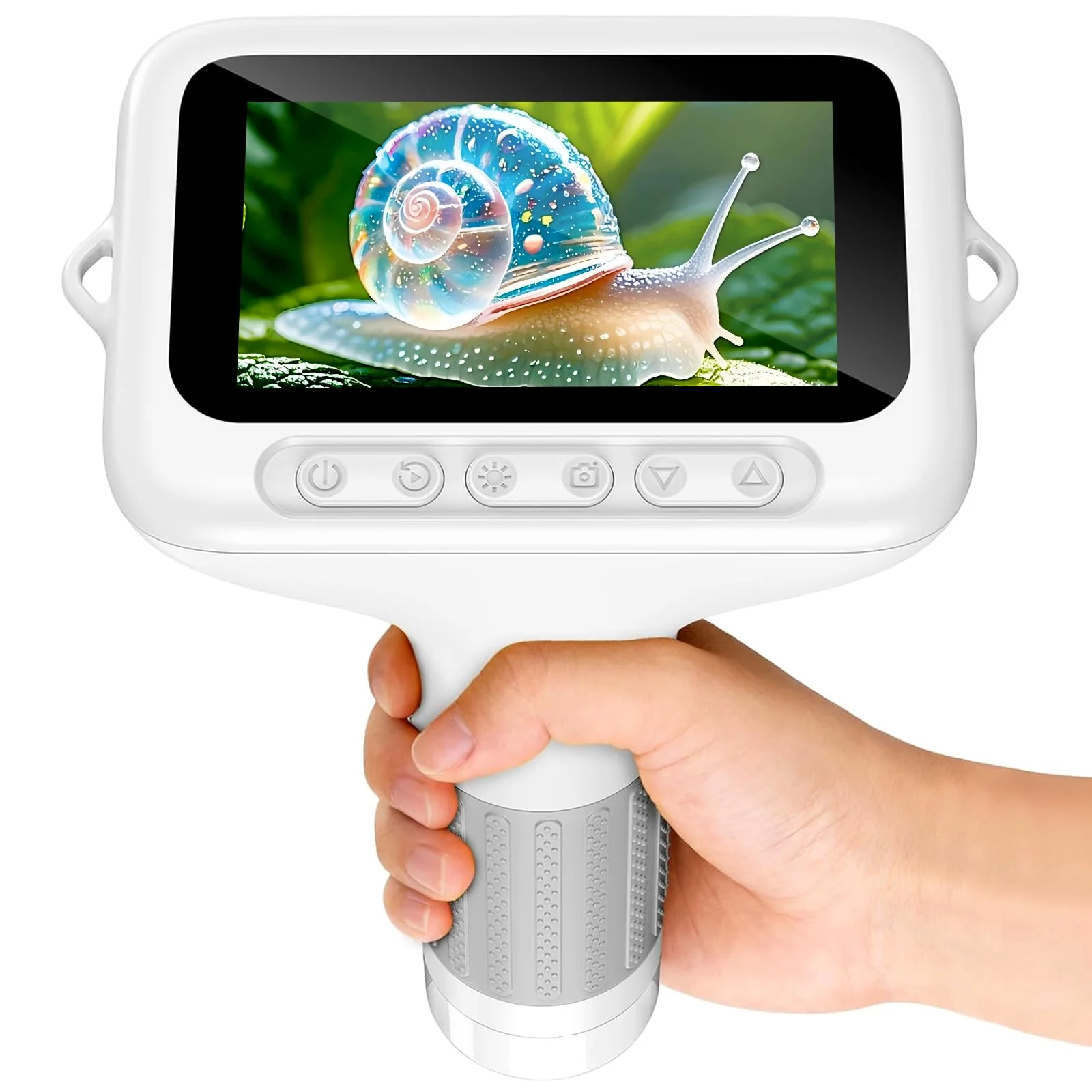 1000X Handheld Microscope for Kids, 3'' Digital Kids Microscope with Adjustable Light, Easter Pocket Portable Micro Scope, Stem Toys for Ages 5-7 8-12 Teen Boys and Girls Educational Gifts, White 3-inch