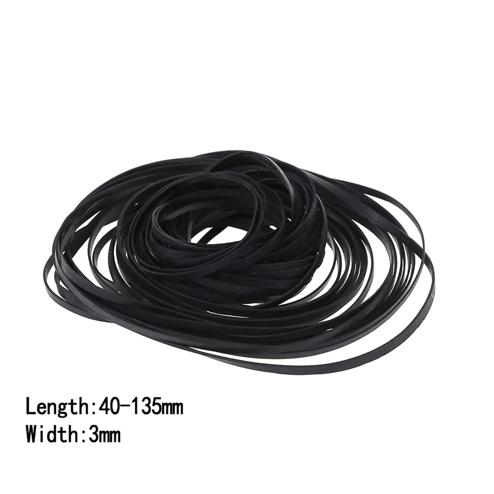 100PCS Mix Size Flat Belts 3mm Rubber Belts Cassette Tape Belt 40-135mm Fold Length for DVD Drives Belt Assortment for Cassette Player - Image 6