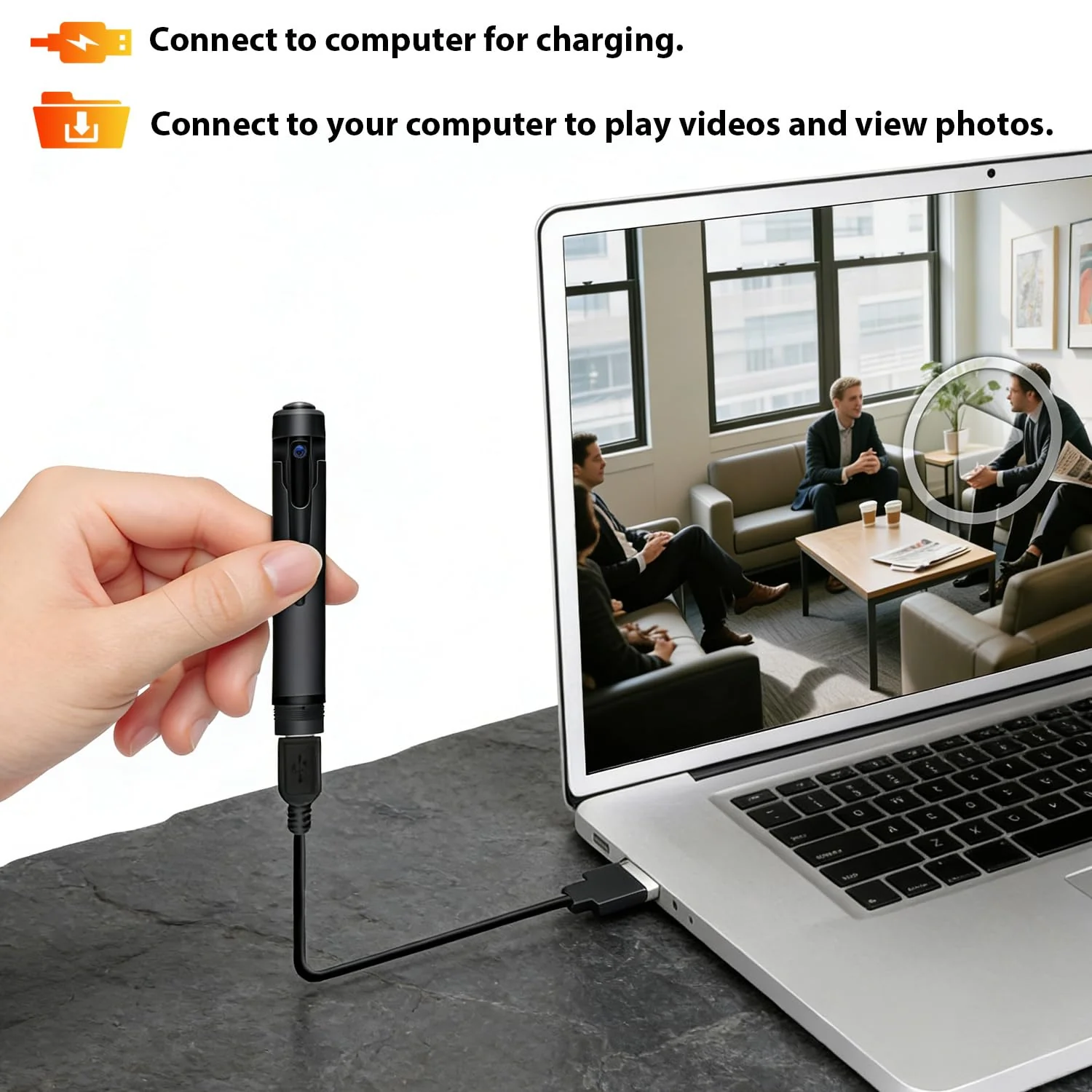 1080P Body Camera Pen, Mini Body Camera with Video or Picture Taking, Surveillance Cam for Indoor Outdoor - Image 6