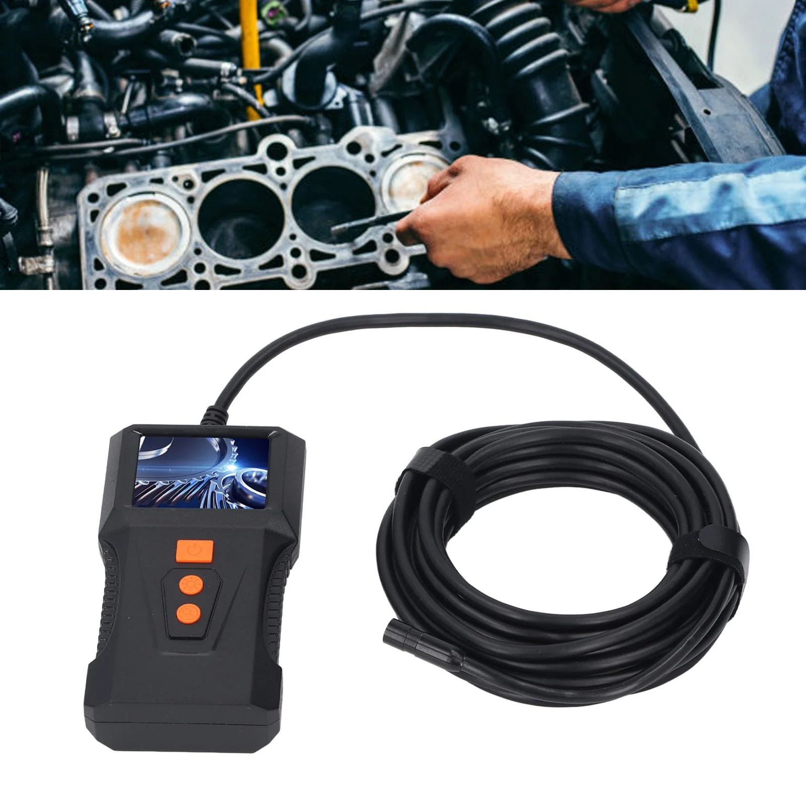 1080p Endoscope Camera with Light, IP67 Waterproof Dual Lens Endoscope Camera, 1080P HD Industrial Inspection Camera, with 8 Adjustable LEDs, 180° Rotatable Tube Camera, for Automotive, Gadgets for - Image 9