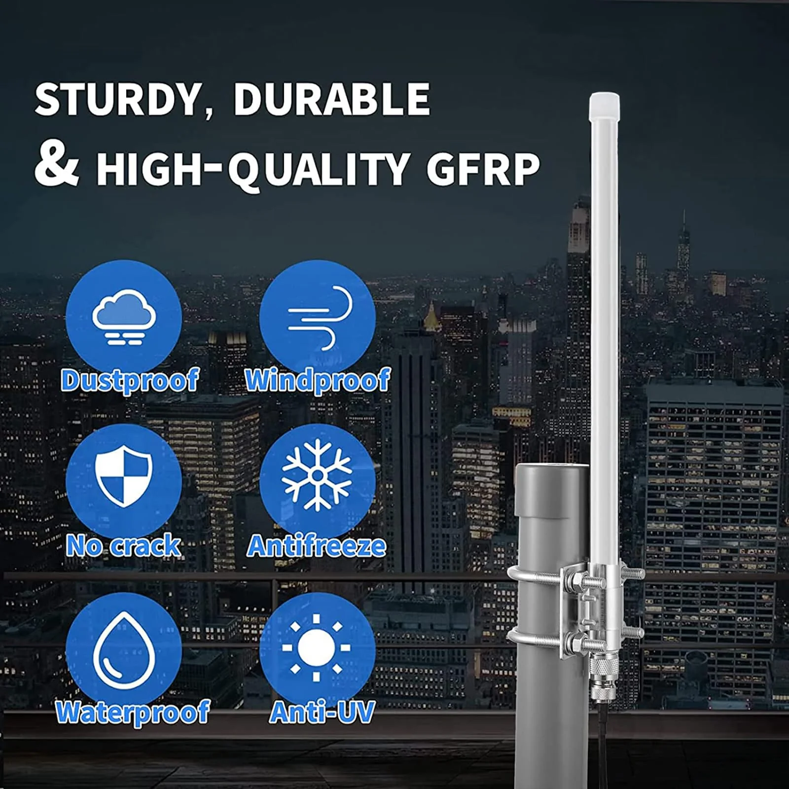 1090MHz 978MHz Dual Band ADS-B Antenna Flightaware Outdoor 5dBi Fiberglass Antenna with 10ft Extension SMA Cable, Increase Catching Distance and Number, Eifagur - Image 4