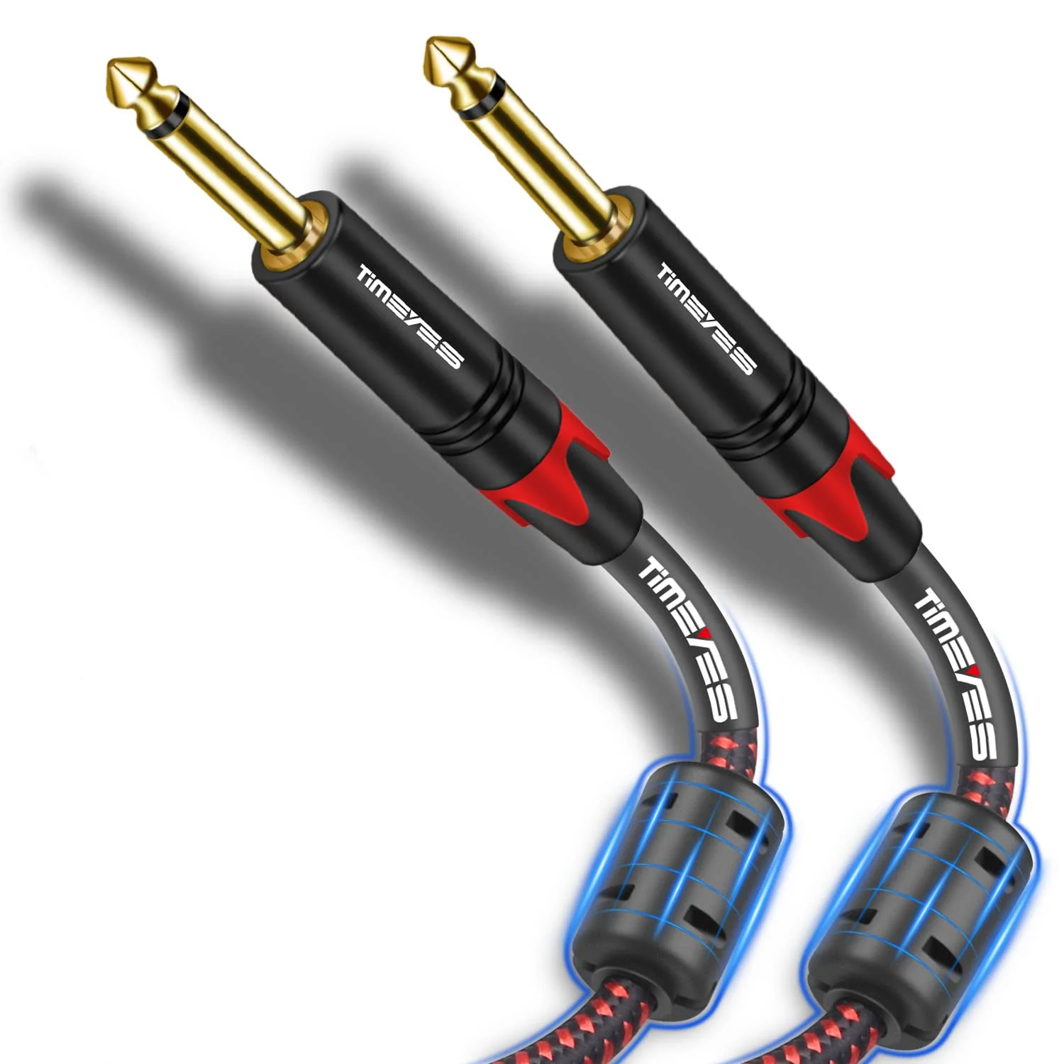 10M TS 1/4 Inch Mono Instrument Cable, 6.35mm(1/4) TS to 6.35mm(1/4) TS Audio Interconnect Cord, 1/4'' 6.5mm Male Amp Cable Cord for Electric Guitar, Bass, Keyboard, Speaker 1/4'' Jack 33FT 10M/33FT
