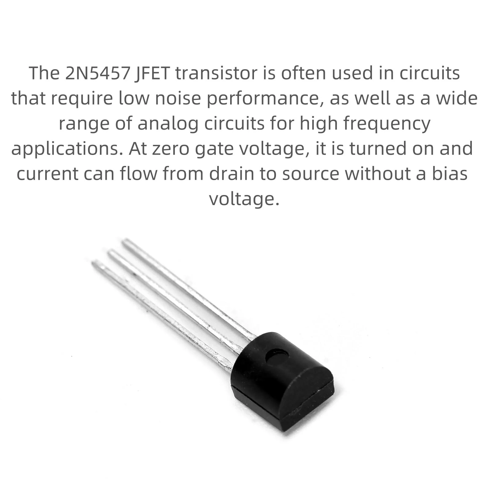 10Pcs 2N5457 N-Channel 5457 JFET Transistor 25V 10MA for DIY Projects Switching Transistor Analog Switch Bass Audio Amplifier - Image 3