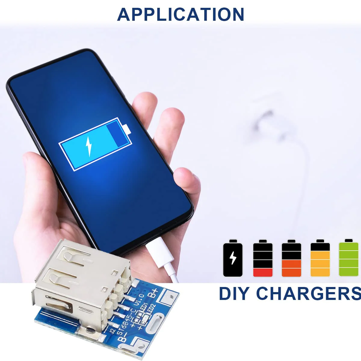 10Pcs 5V Step Up Board Lithium Battery Charging Protection Board Step Up Power Module 134N3P Charger Board LED Indicator for DIY Charger with 24AWG Cable - Image 7