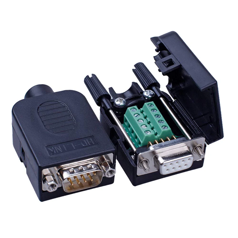 10PCS DB9 Female Breakout Connector,DB9 Solderless RS232 D-SUB Serial to 9-pin Port Terminal Adapter Connector Breakout Board with Case Long Bolts Tail Pipe 10PCS Female Adapter - Image 8