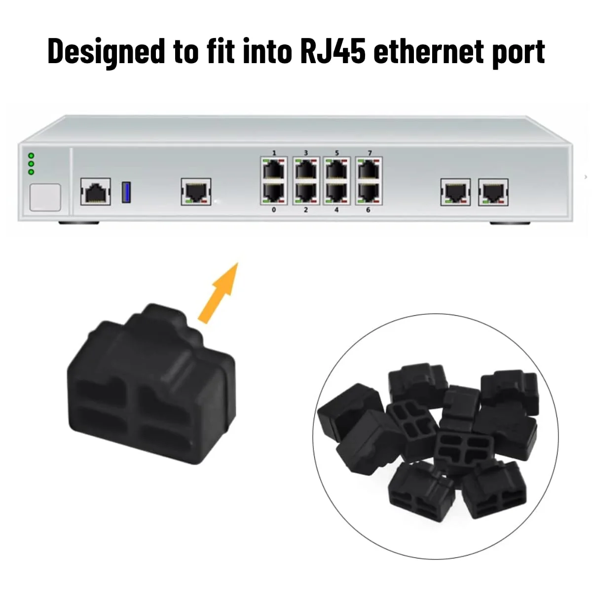 10Pcs Ethernet Dust Cover, RJ45 Anti-Dust Silicone Plugs Protector Stopper Cap for Female Port Protector/Blocker, Port Protector for Switch, Router, Media Converters - Image 6